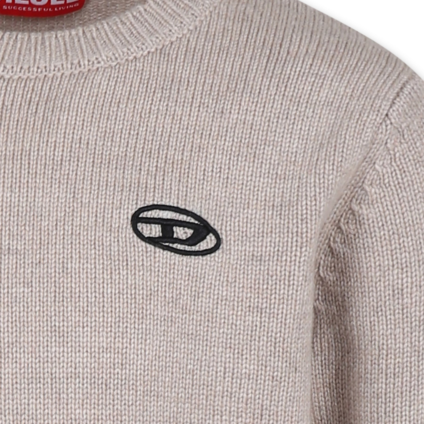 Diesel Beige Sweater For Boy With Logo In Beige