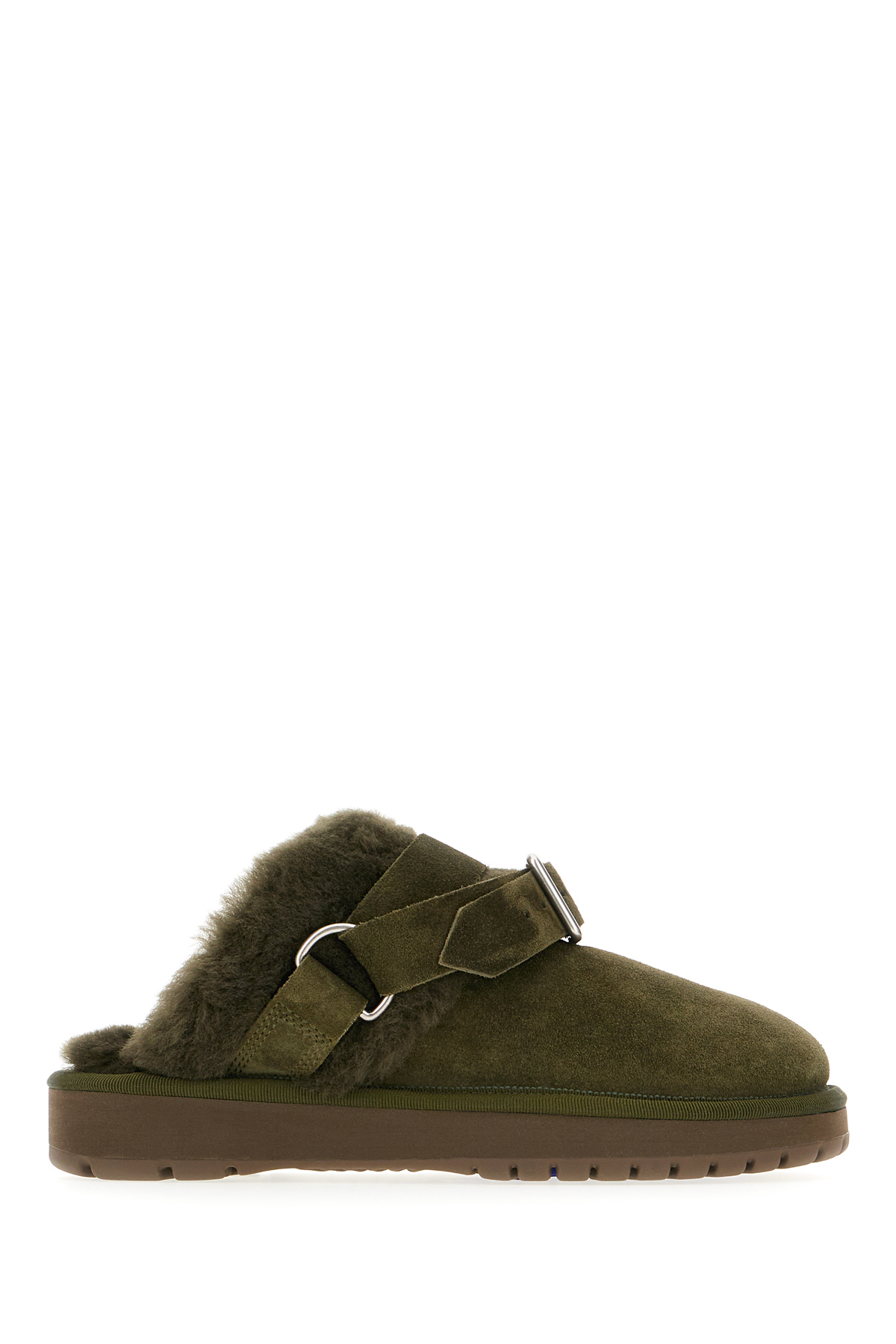 Military Green Suede Slippers