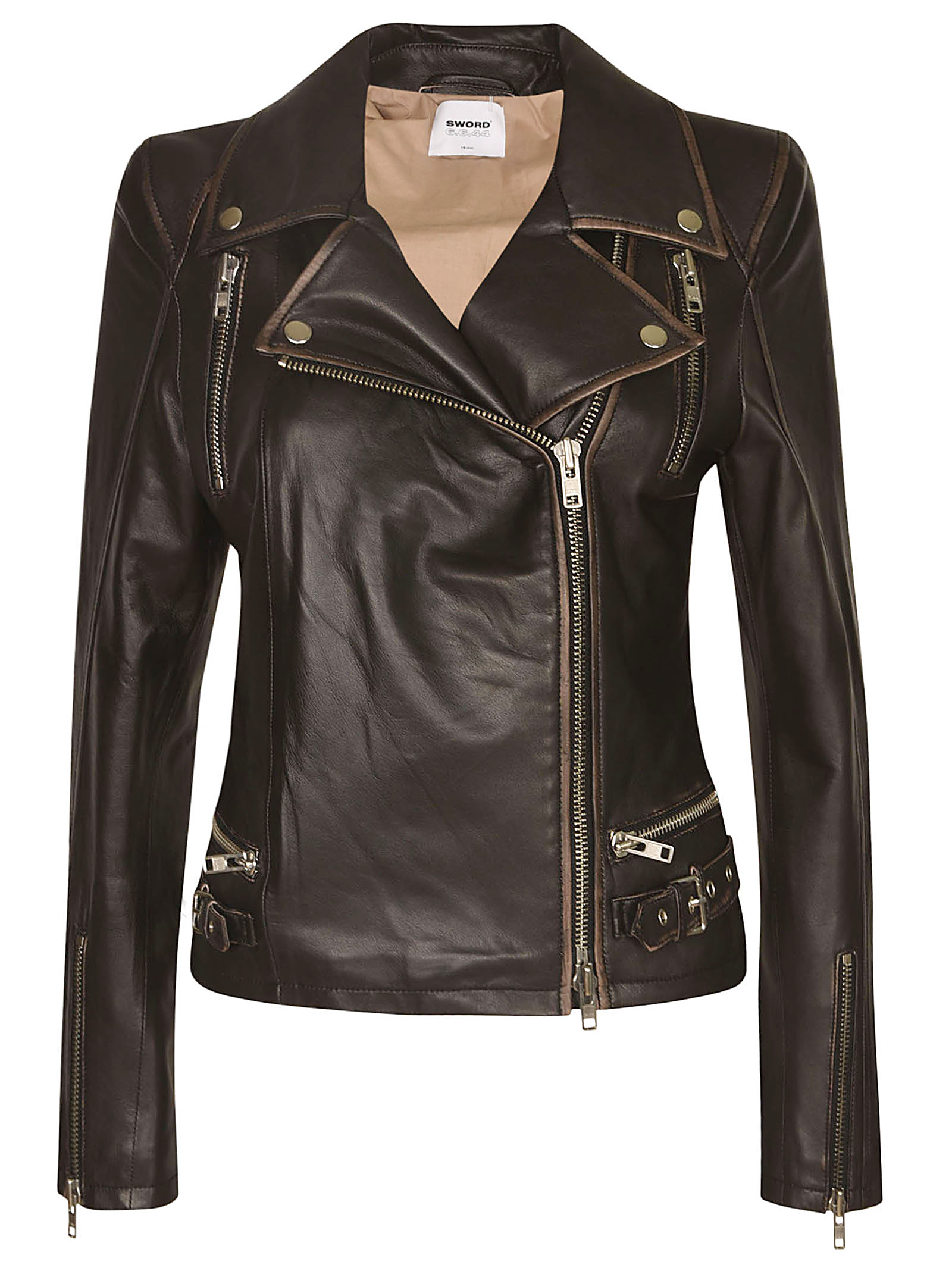 S. W.O. R.D 6.6.44 Fitted Cropped Biker Jacket