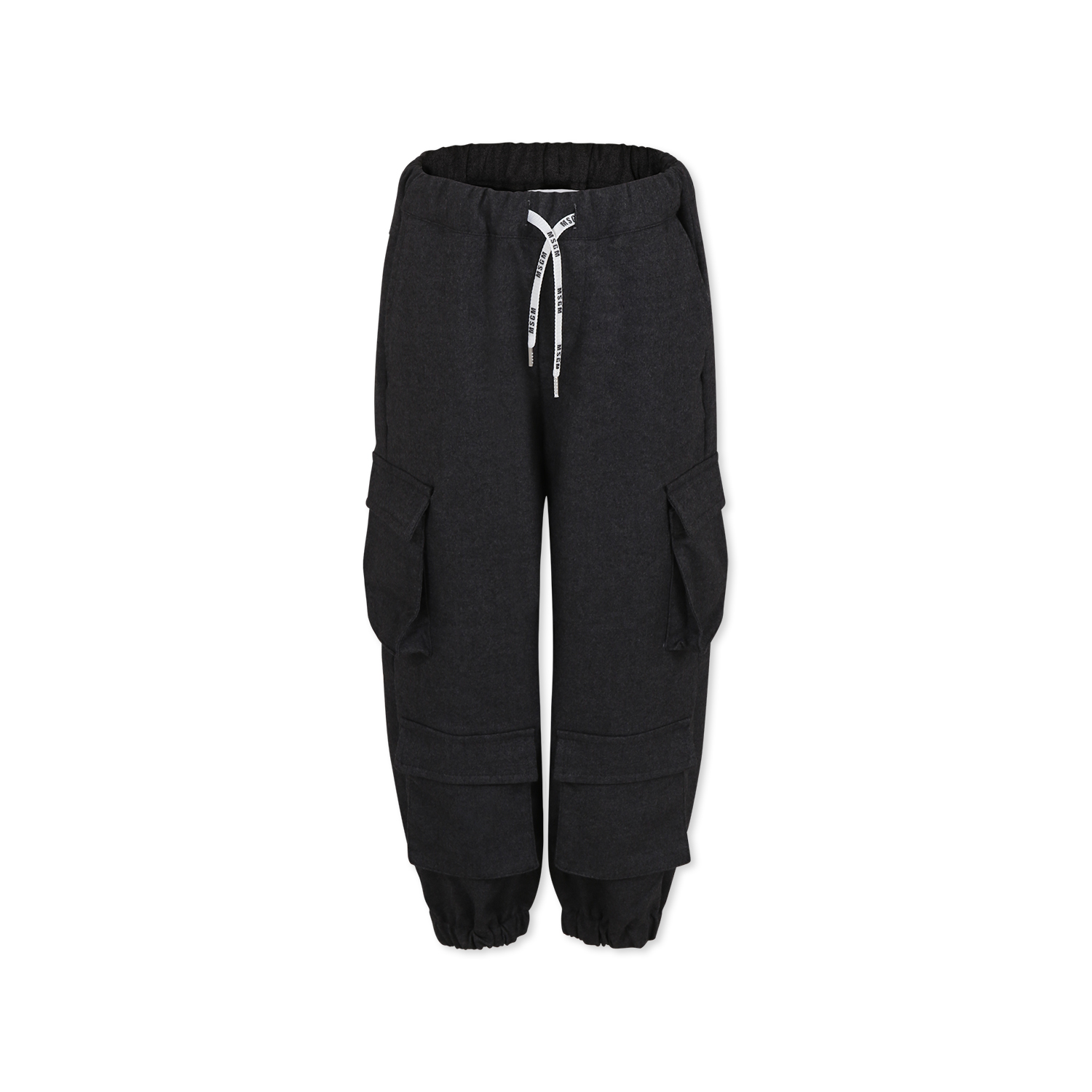 Shop Msgm Grey Trousers For Boy With Logo