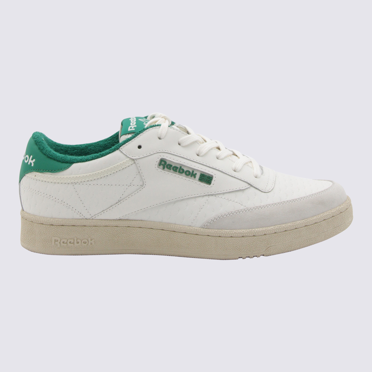 White And Green Leather Sneakers