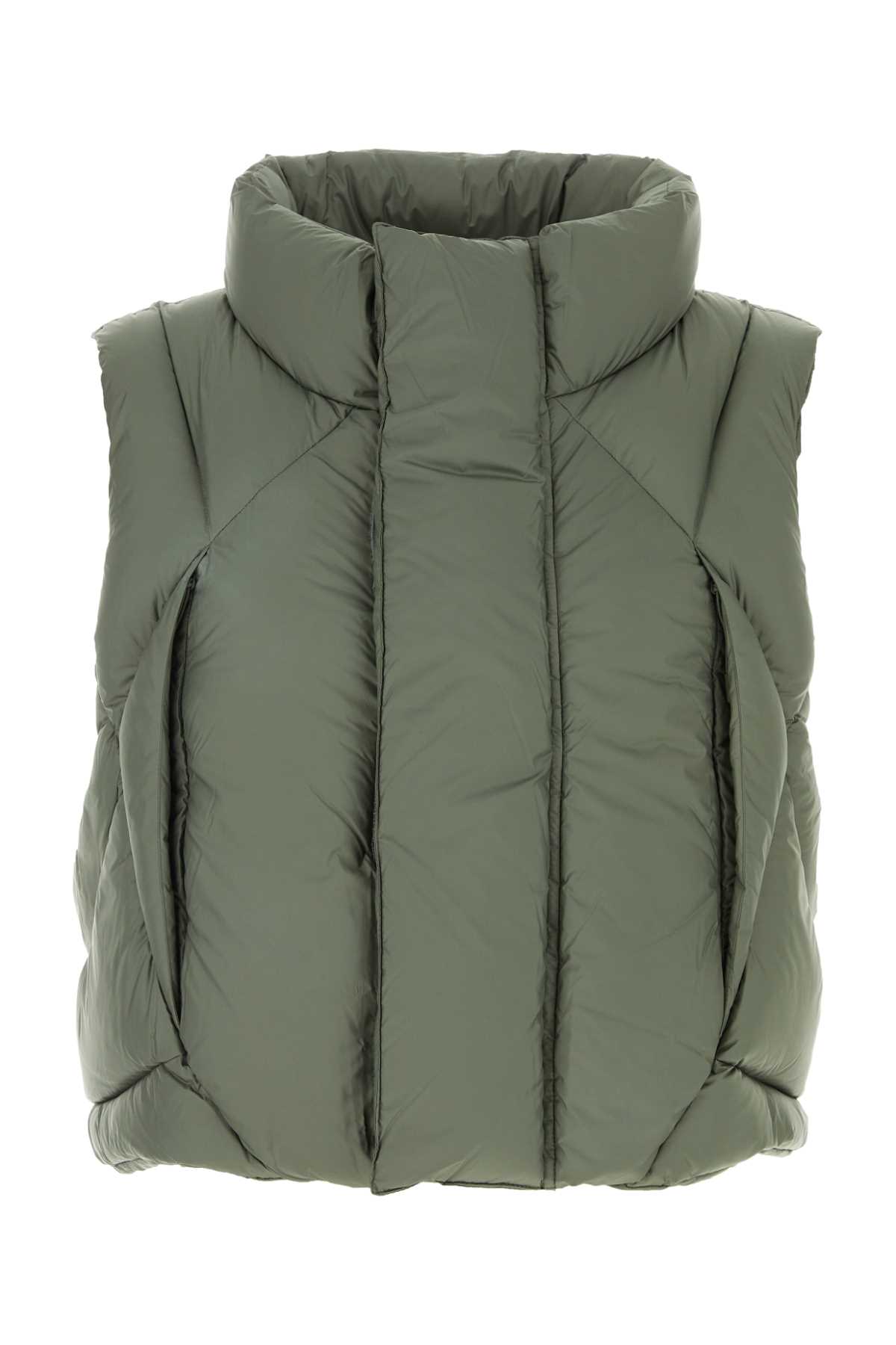 Army Green Polyester Sleeveless Down Jacket