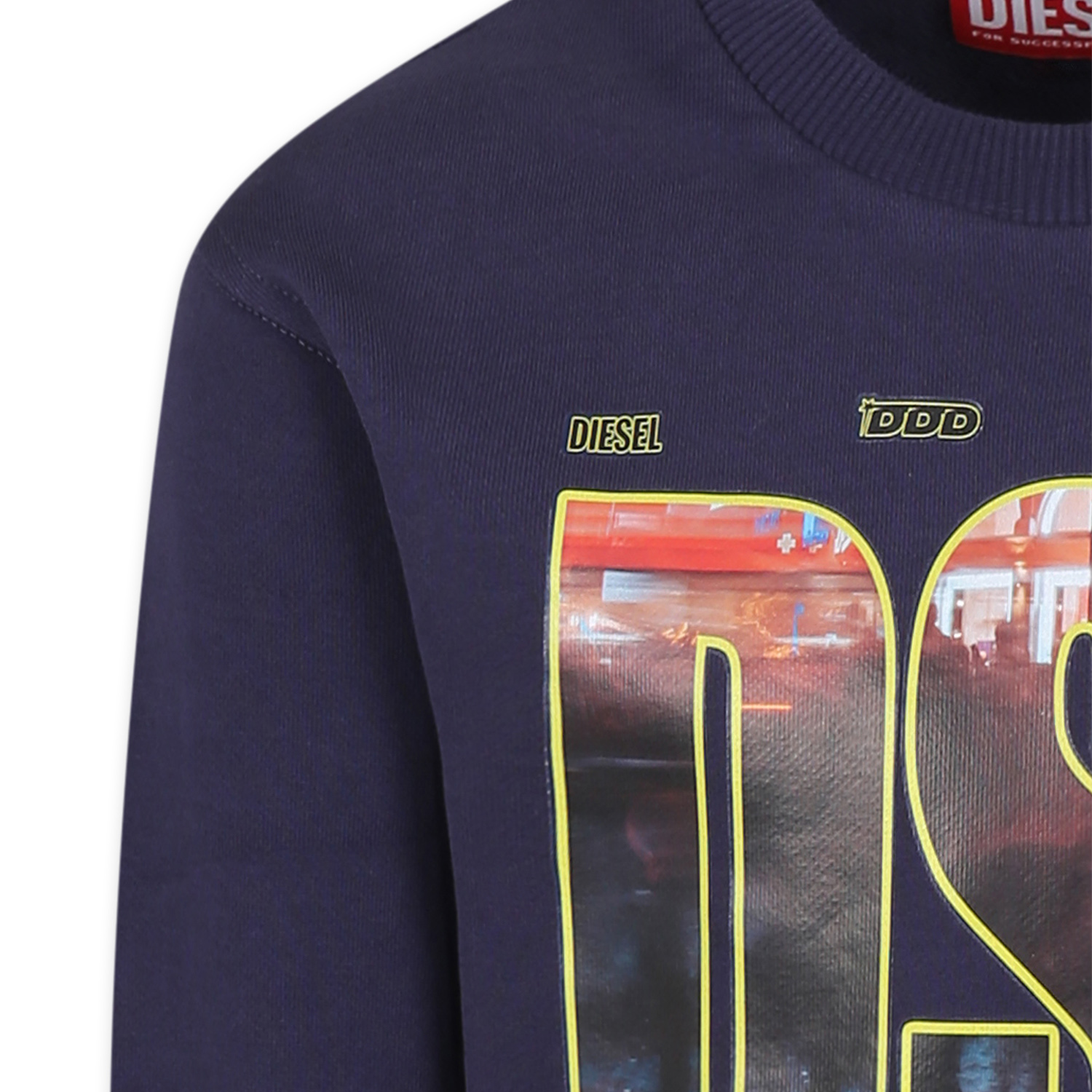 Diesel Blue Sweatshirt For Boy In Blue