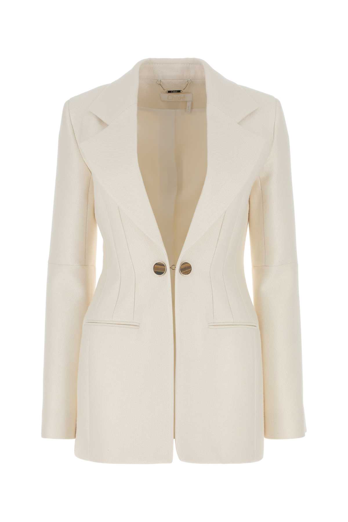 Chloé Ivory Silk Blend Blazer