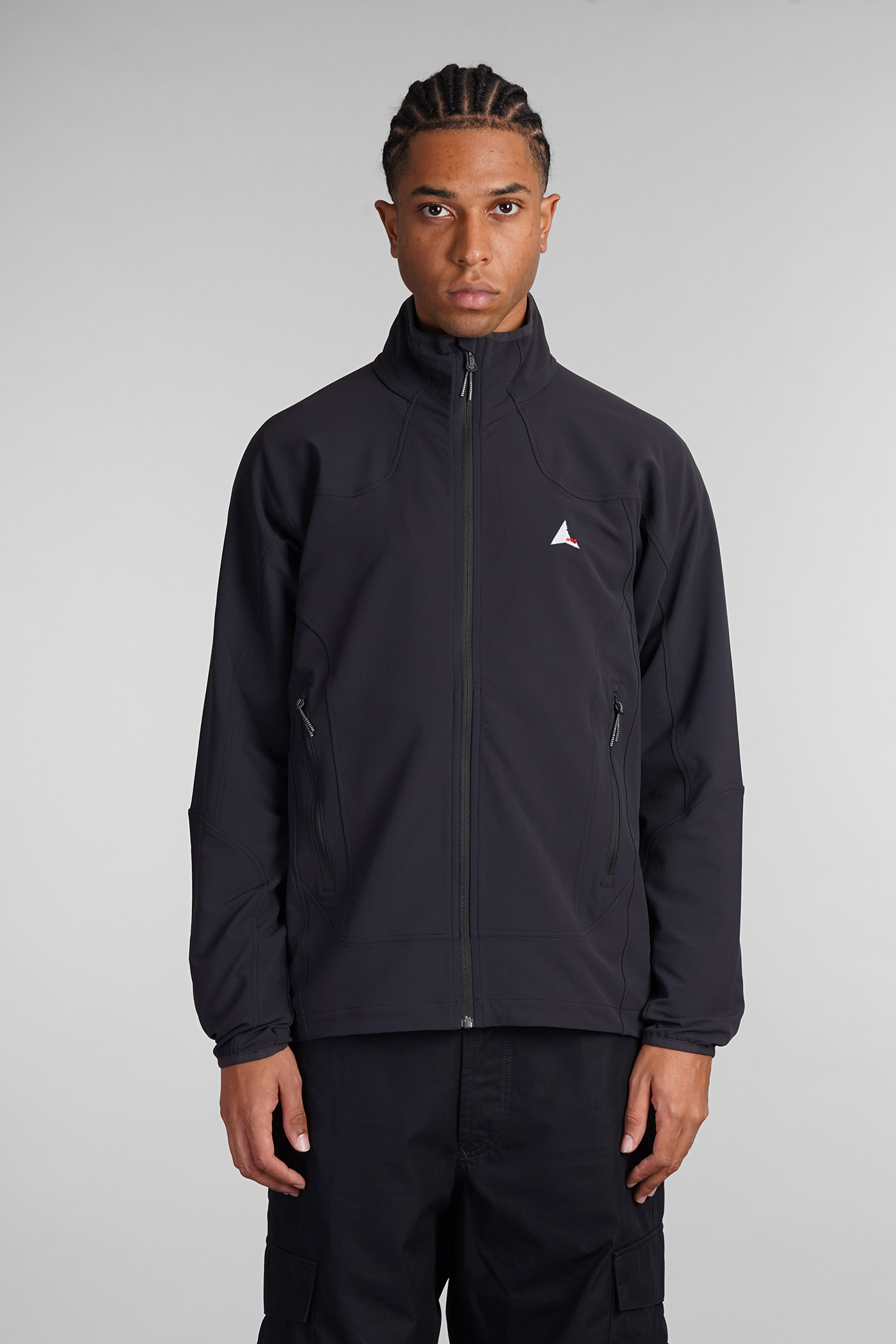 Softshell Casual Jacket In Black Polyamide