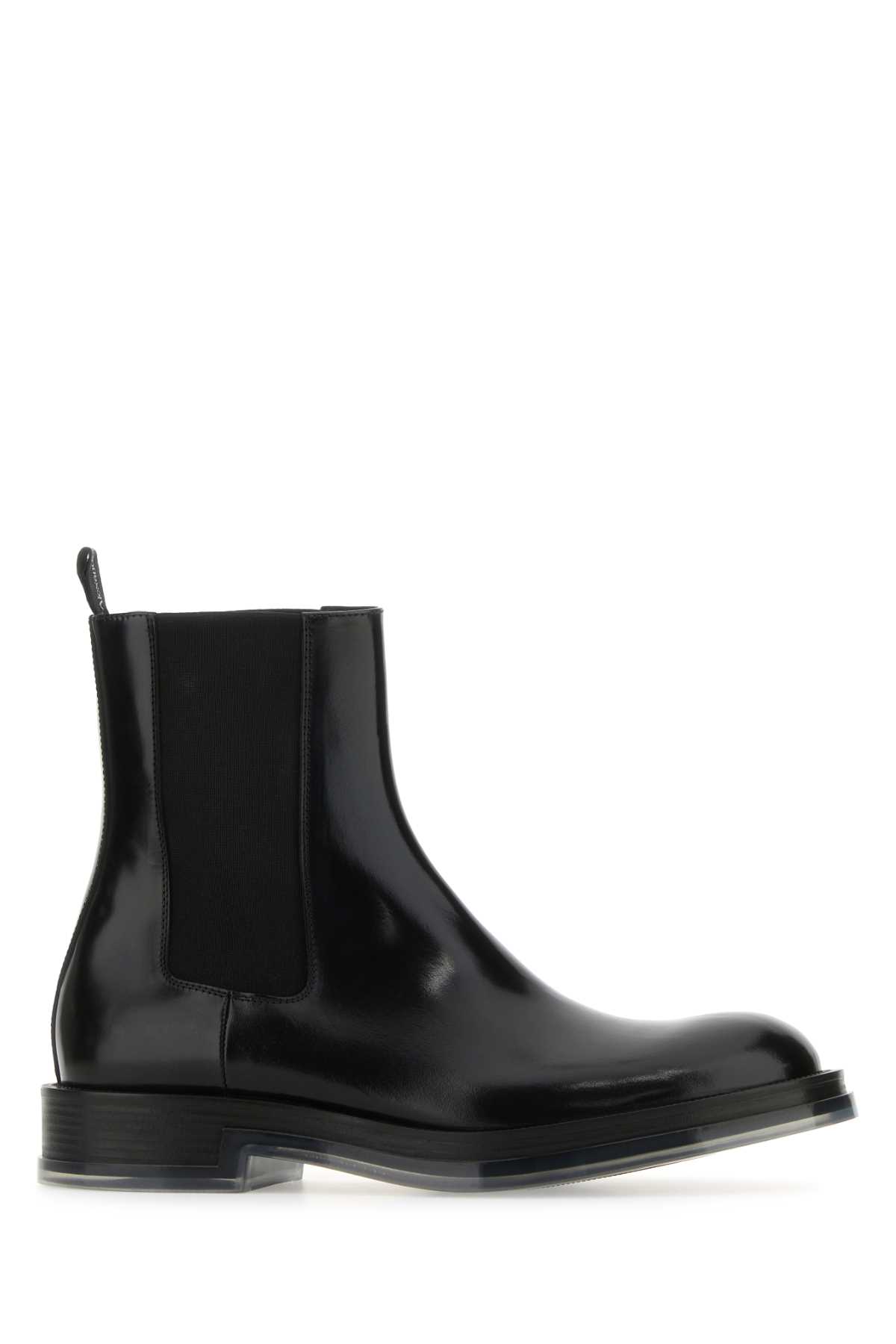 Black Leather Float Ankle Boots