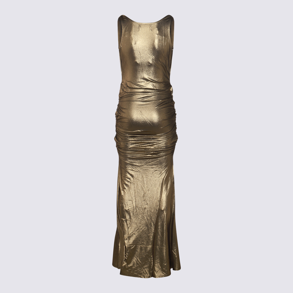 Gold Tone Viscose Maxi Dress