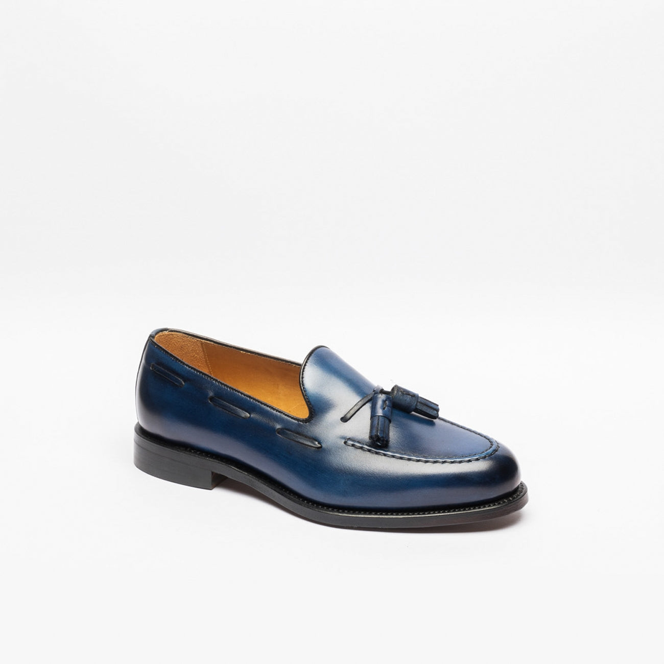 Blue Leather Tassels Loafer