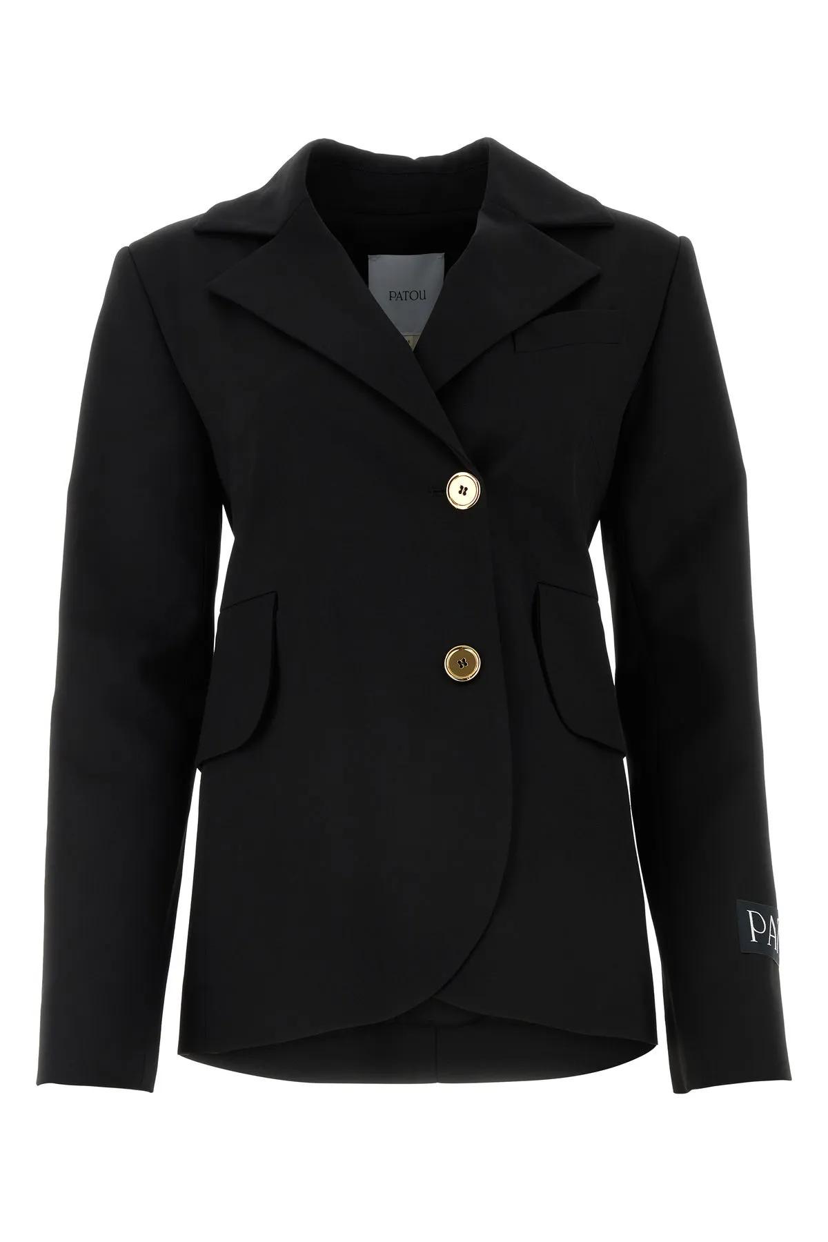 Black Stretch Wool Blazer