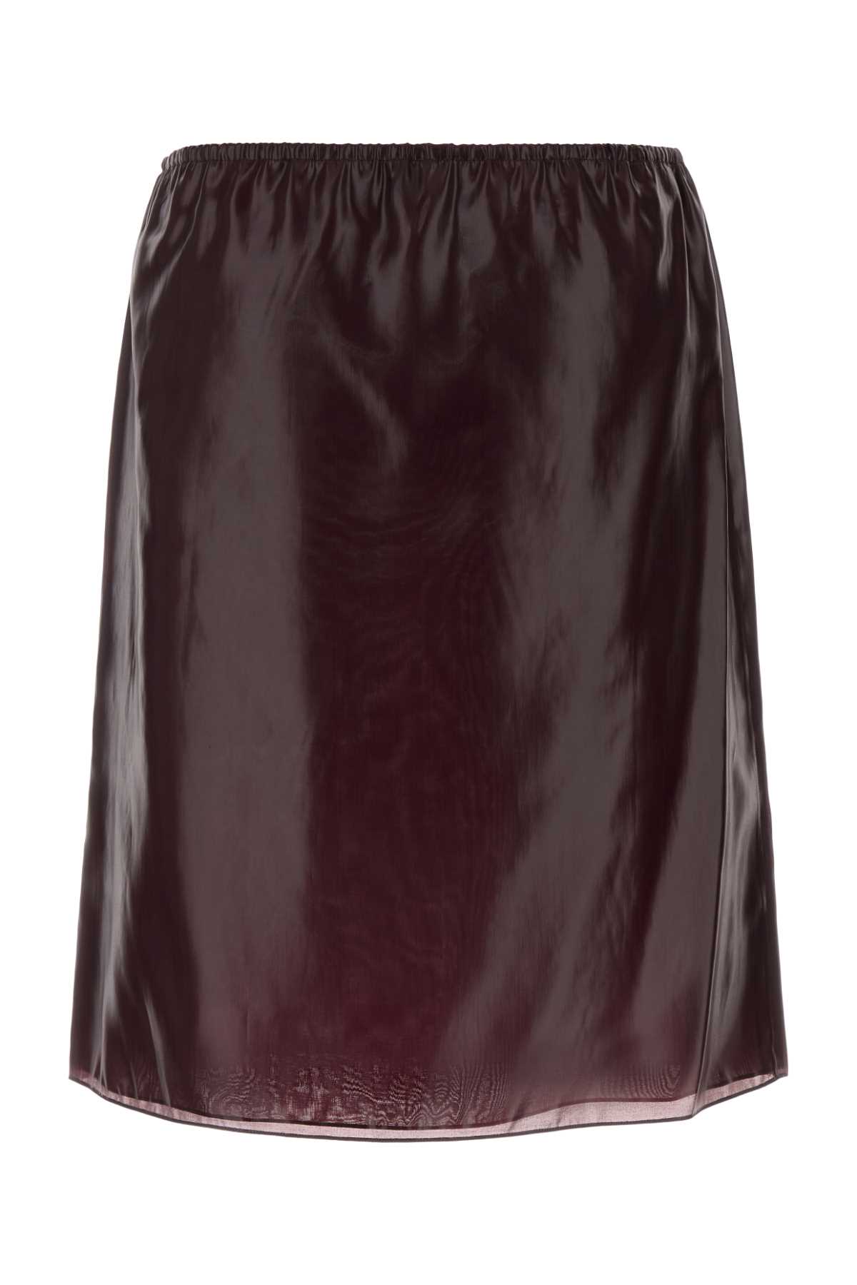 Ferragamo Chic Nylon Blend Mini Skirt In Oxblood