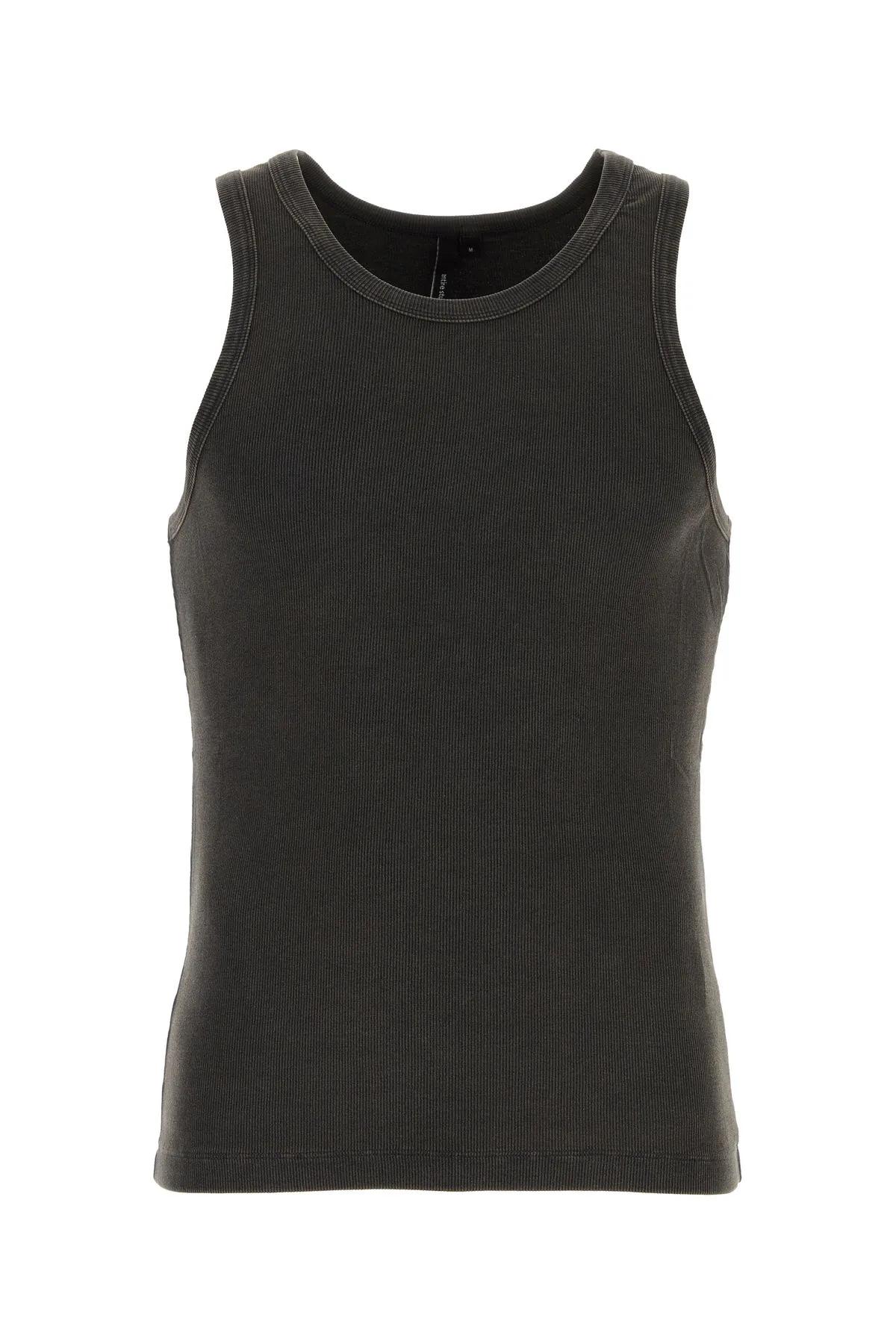 Charcoal Stretch Cotton Tank Top