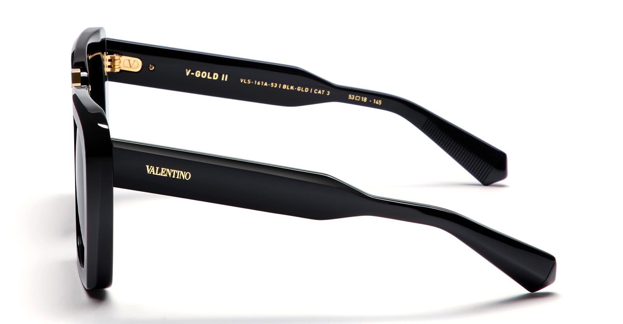 VALENTINO V-GOLD-II - BLACK / GOLD SUNGLASSES 