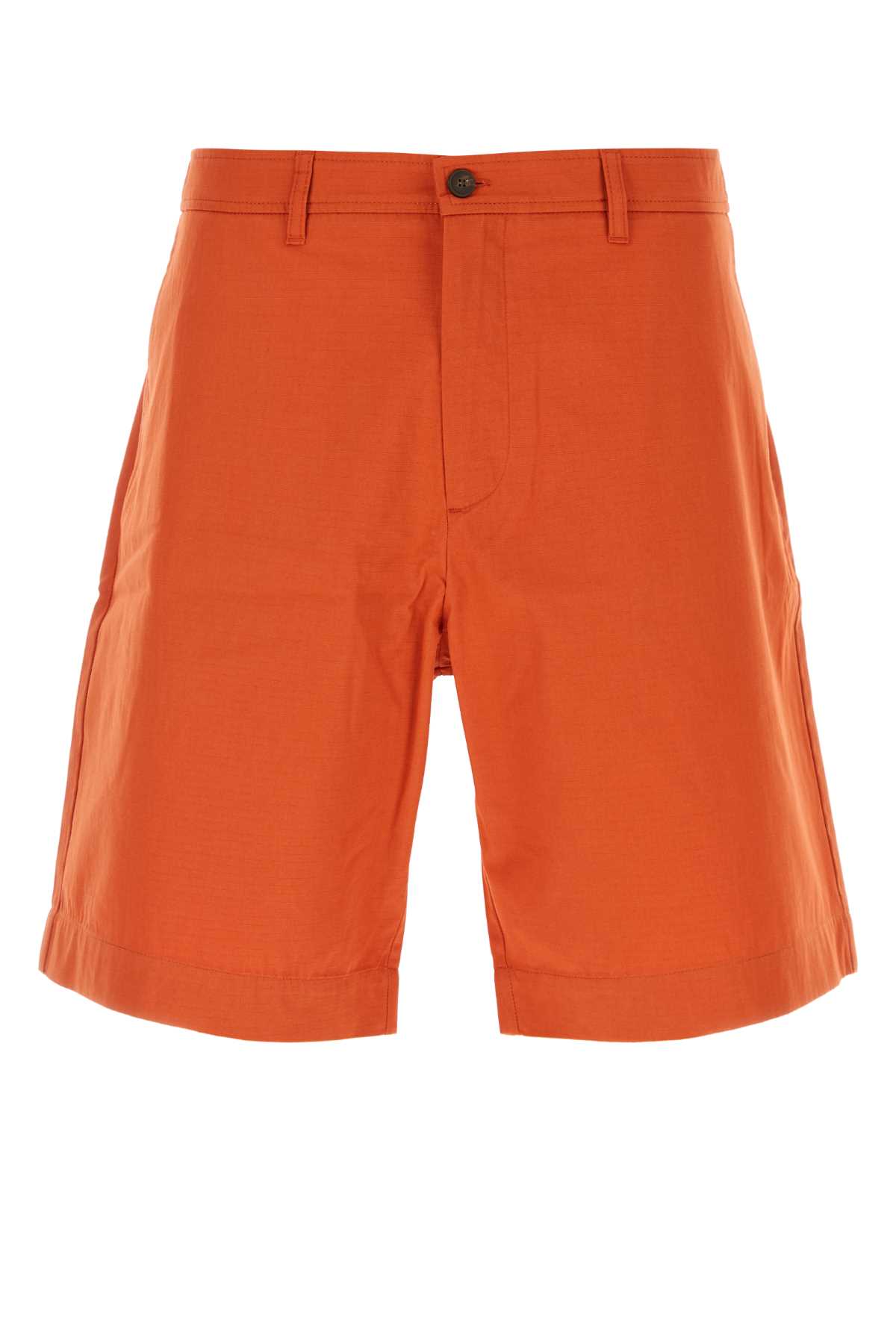 Maison Kitsuné Dark Orange Cotton Bermuda Shorts