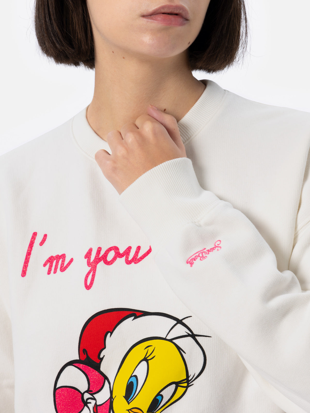 MC2 SAINT BARTH WOMAN FLEECE SWEATSHIRT WITH TWEETY PRINT WARNER BROS