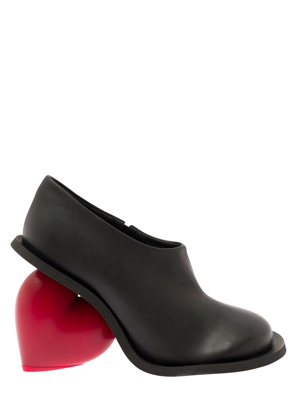 Oversized Black Pumps With Sculpted Heel In Vegan Leather Woman