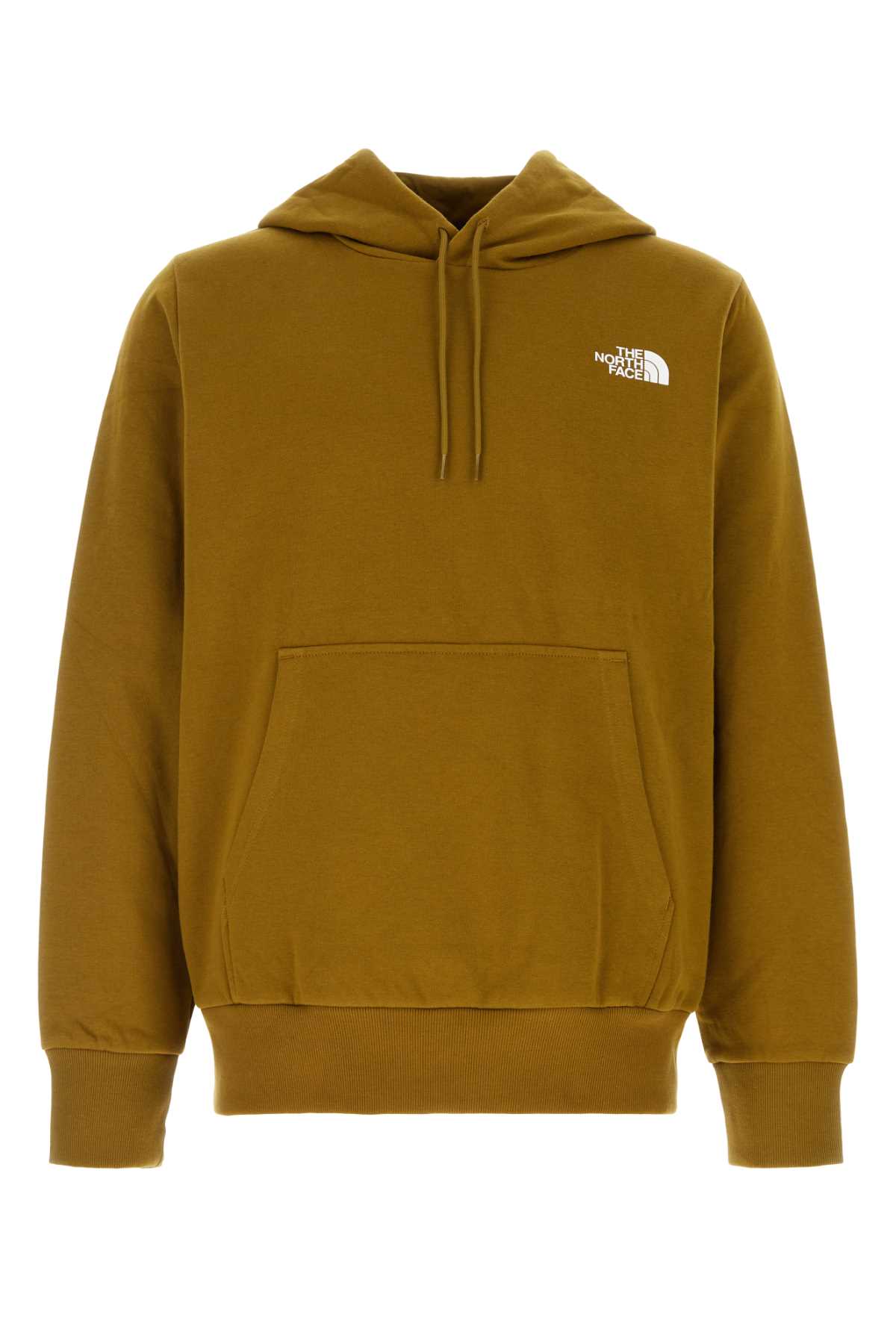 Khaki Cotton Blend Simple Dome Sweatshirt