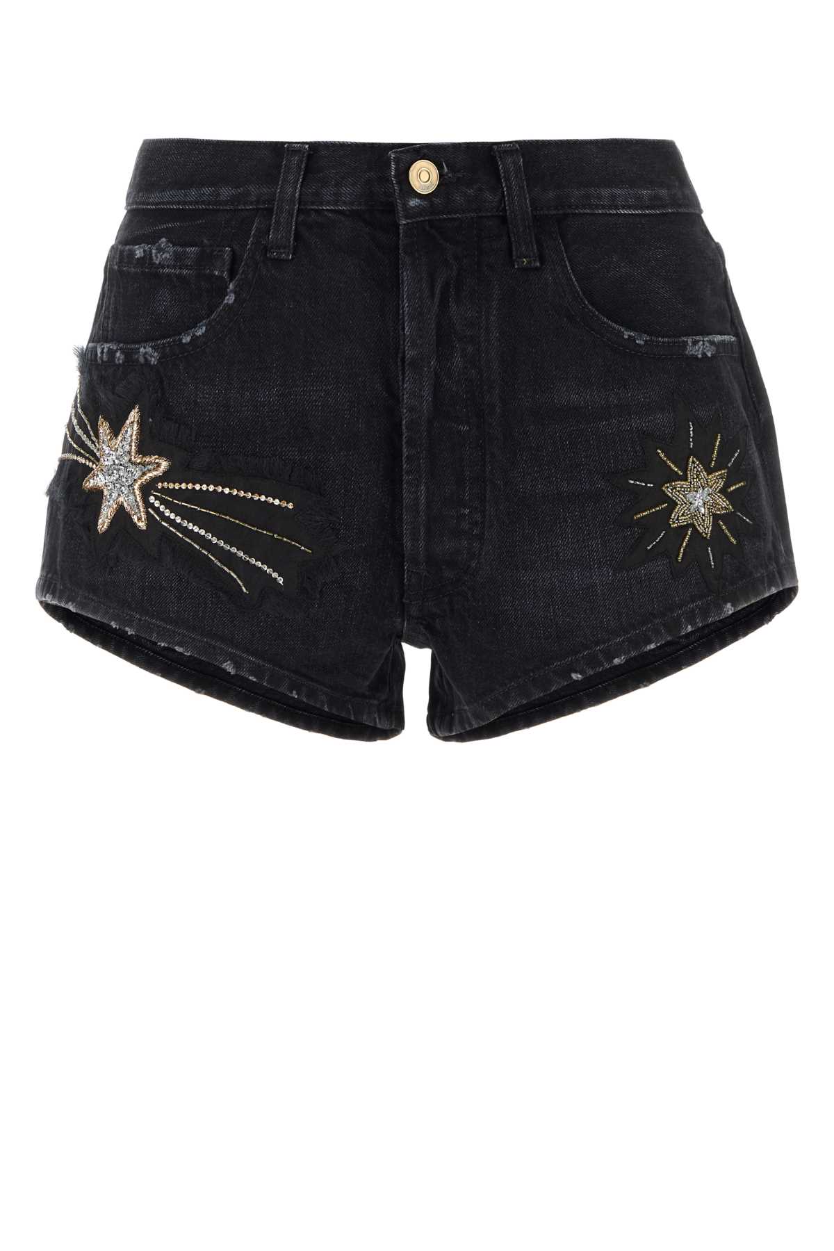 Black Denim Shorts