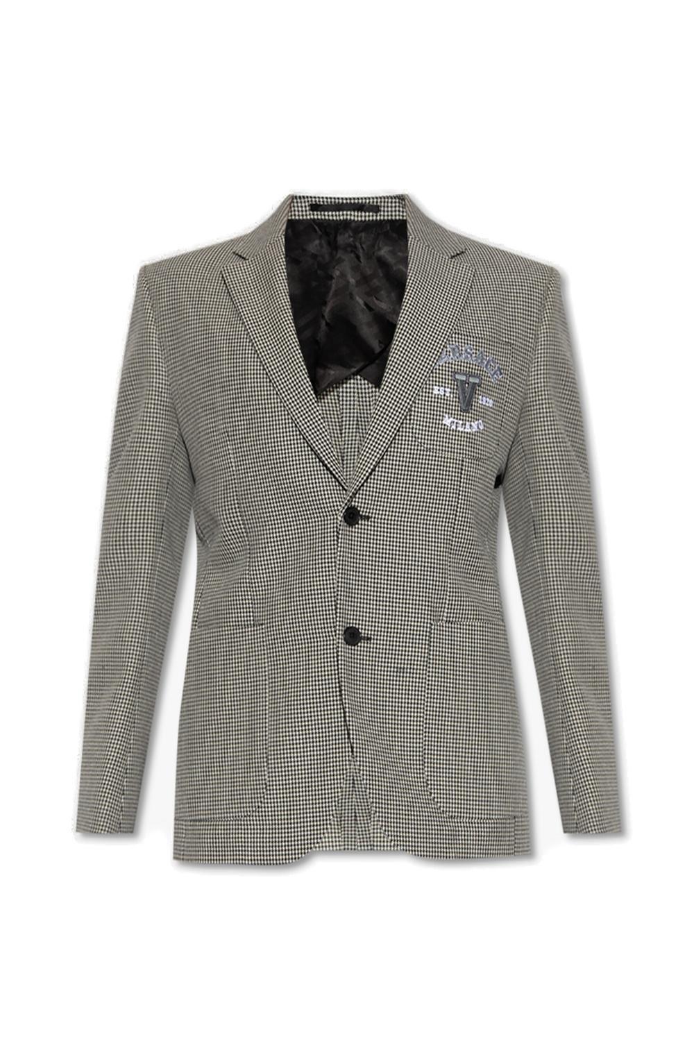 Single-breasted Logo Embroidered Blazer