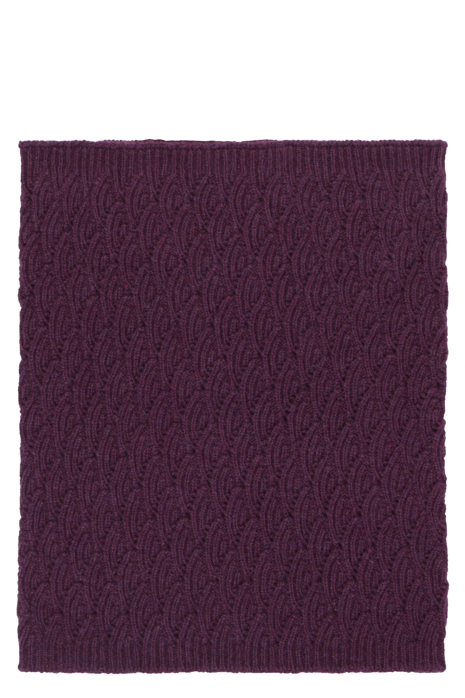 Malo Knit Collar In Red-purple Or Grape