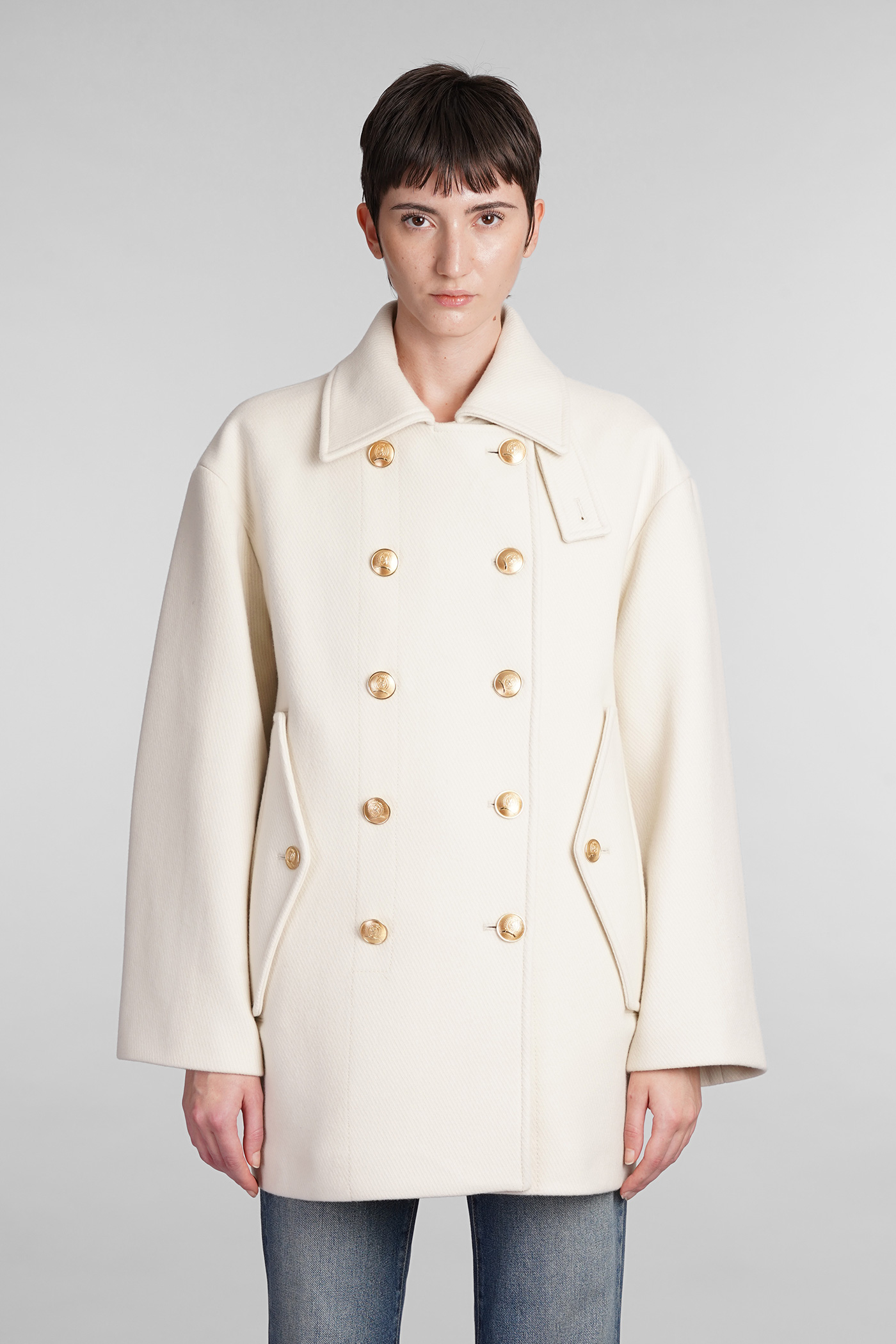 Coat In Beige Wool