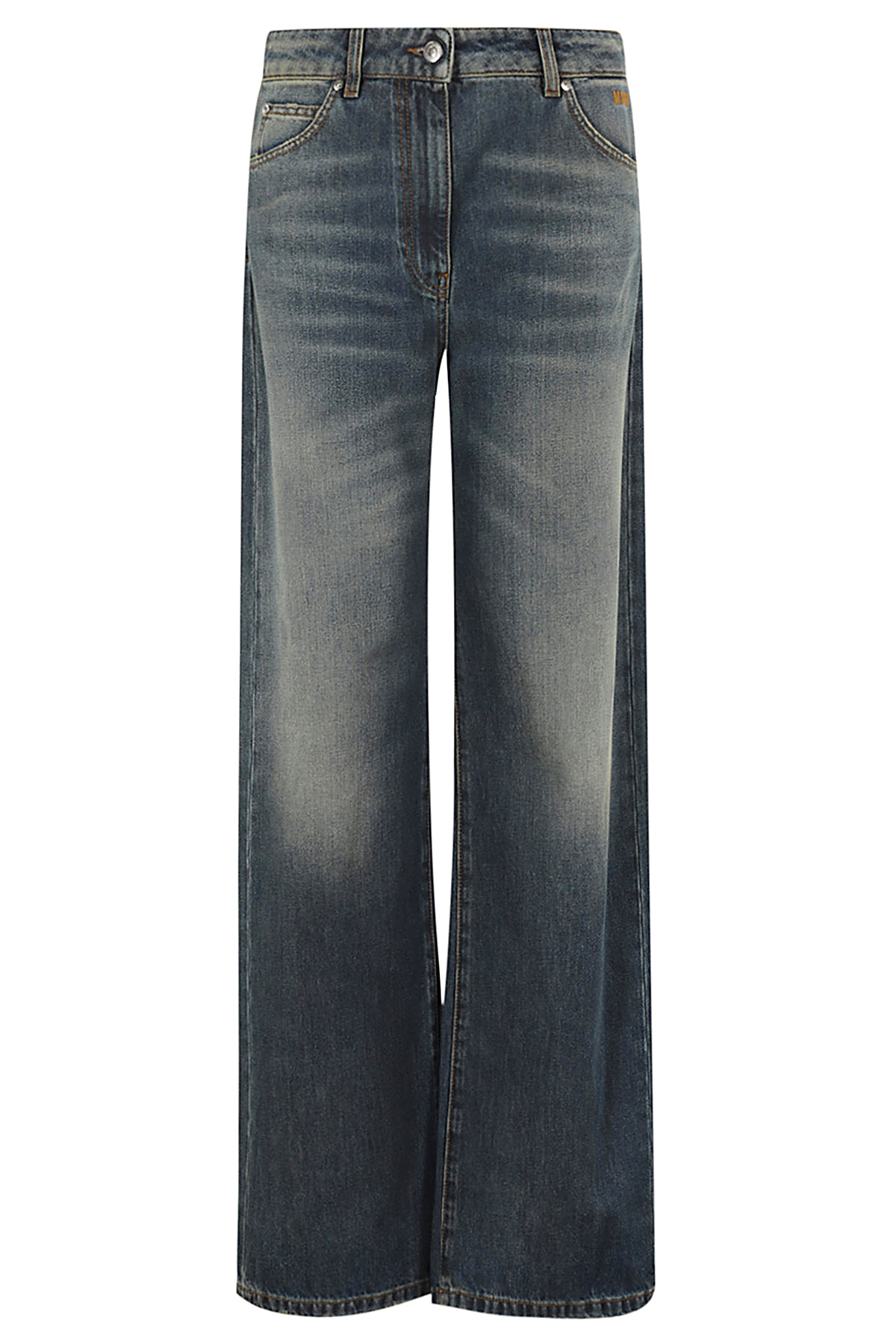 Whisker Effect Wide Leg Jeans Msgm