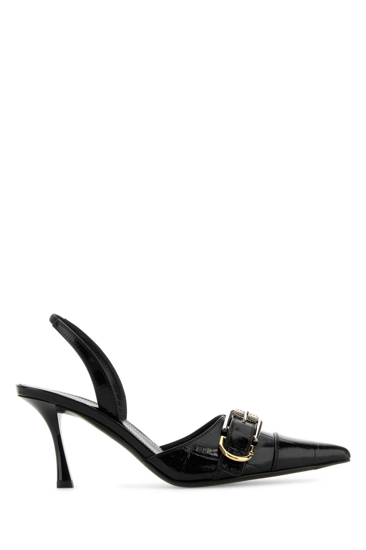 Black Leather Voyou Pumps