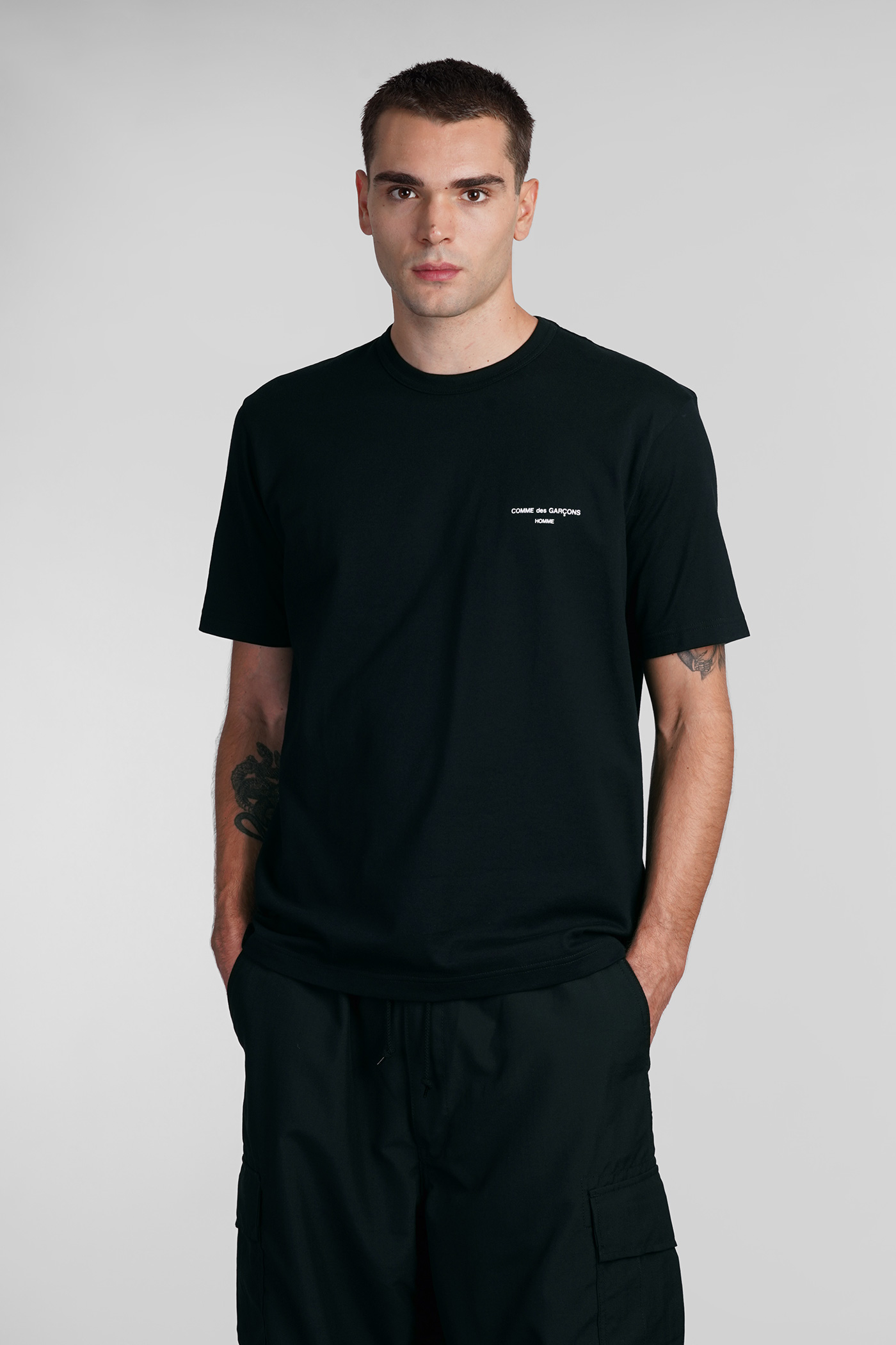 T-shirt In Black Cotton