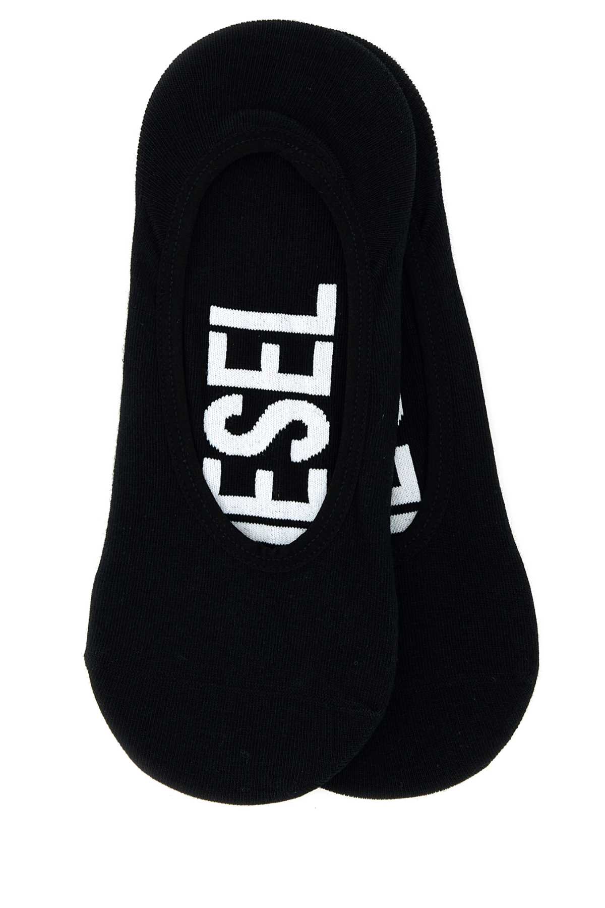 Black Stretch Cotton Blend Socks Set