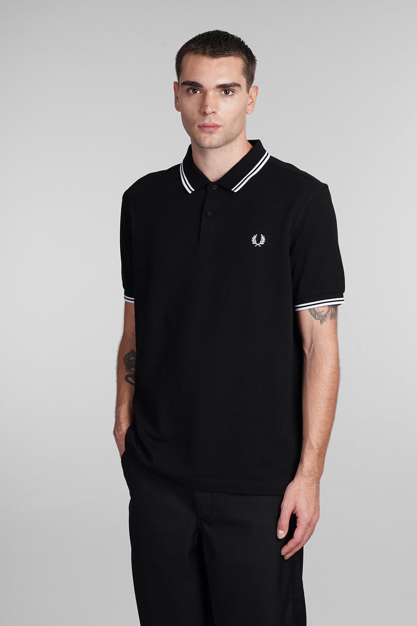 Polo In Black Cotton