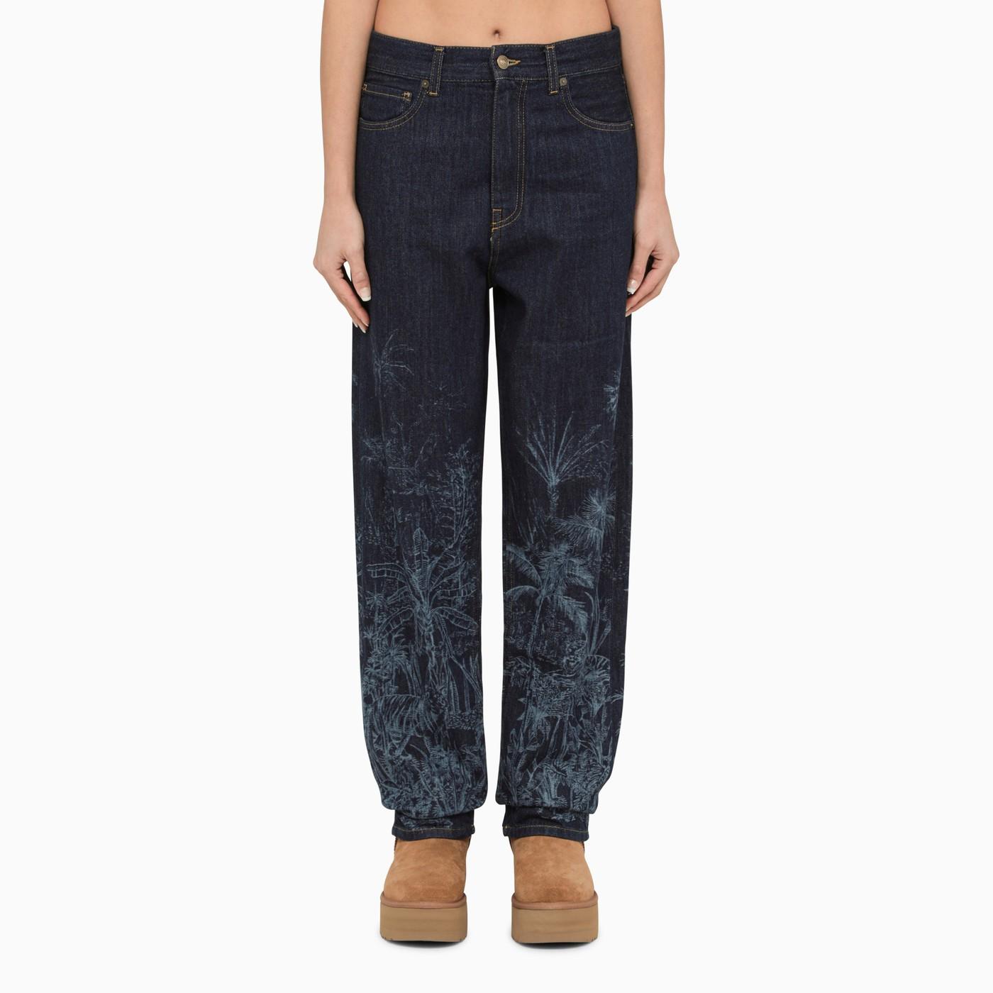 Regular Jeans With Floral Pattern