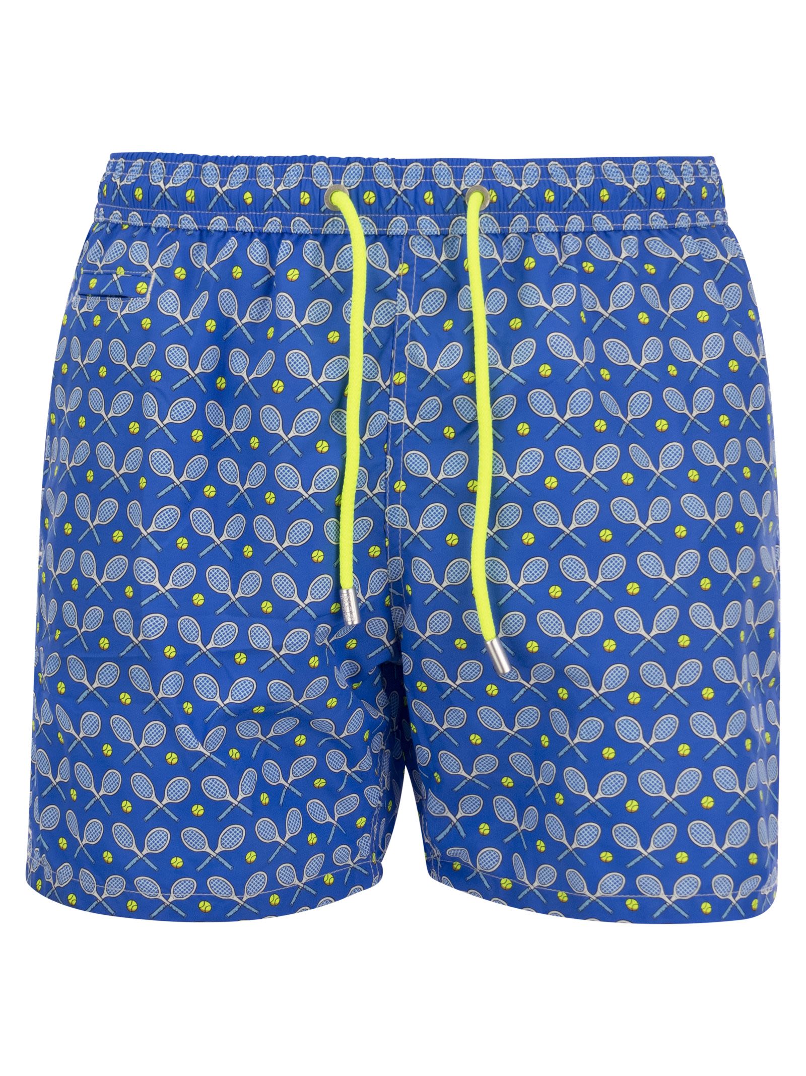 Lightweight Fabric Swim Boxer Shorts With Print