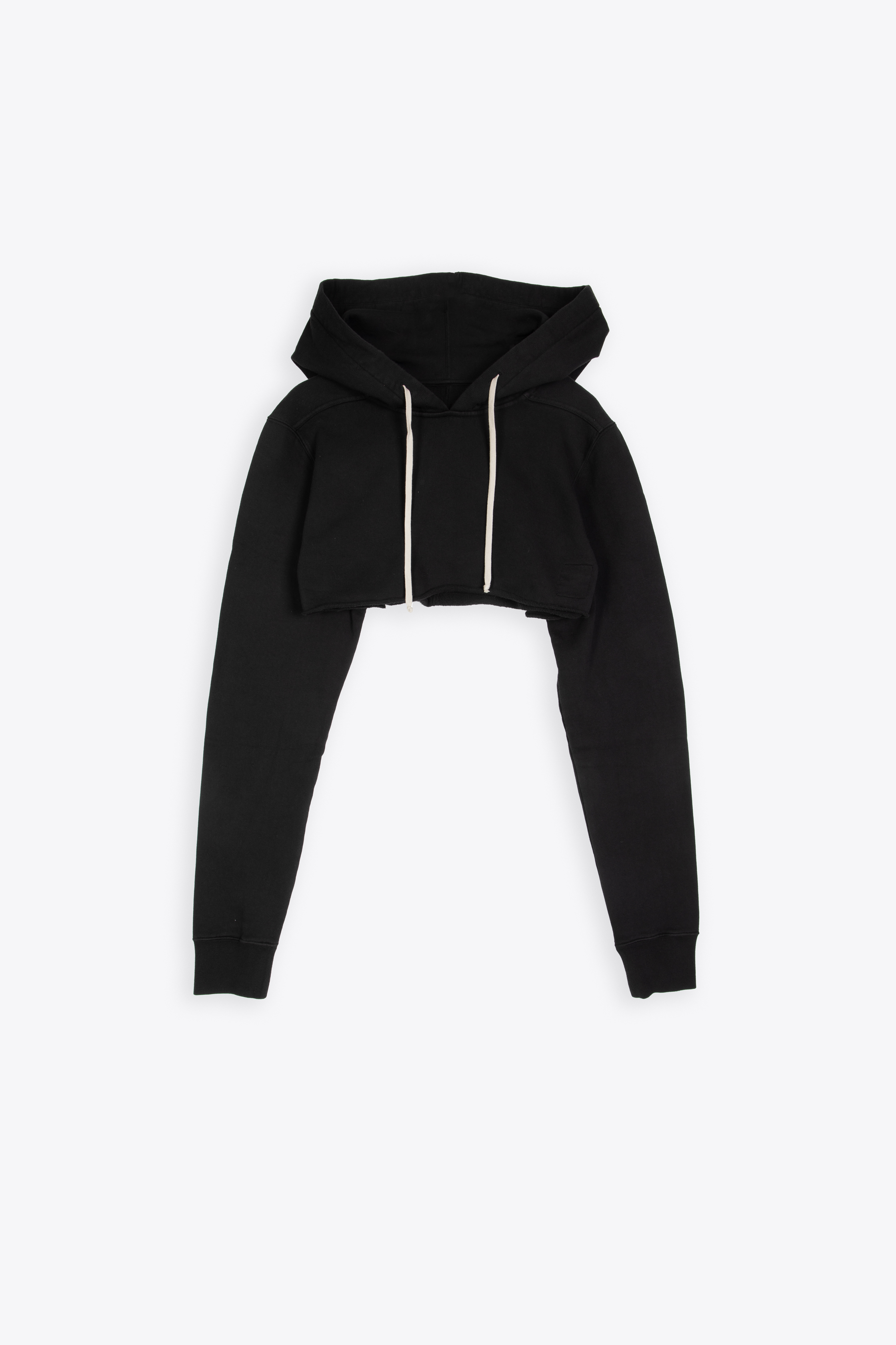 Felpa - Cropped Hoodie Black cotton cropped hoodie - Cropped hoodie