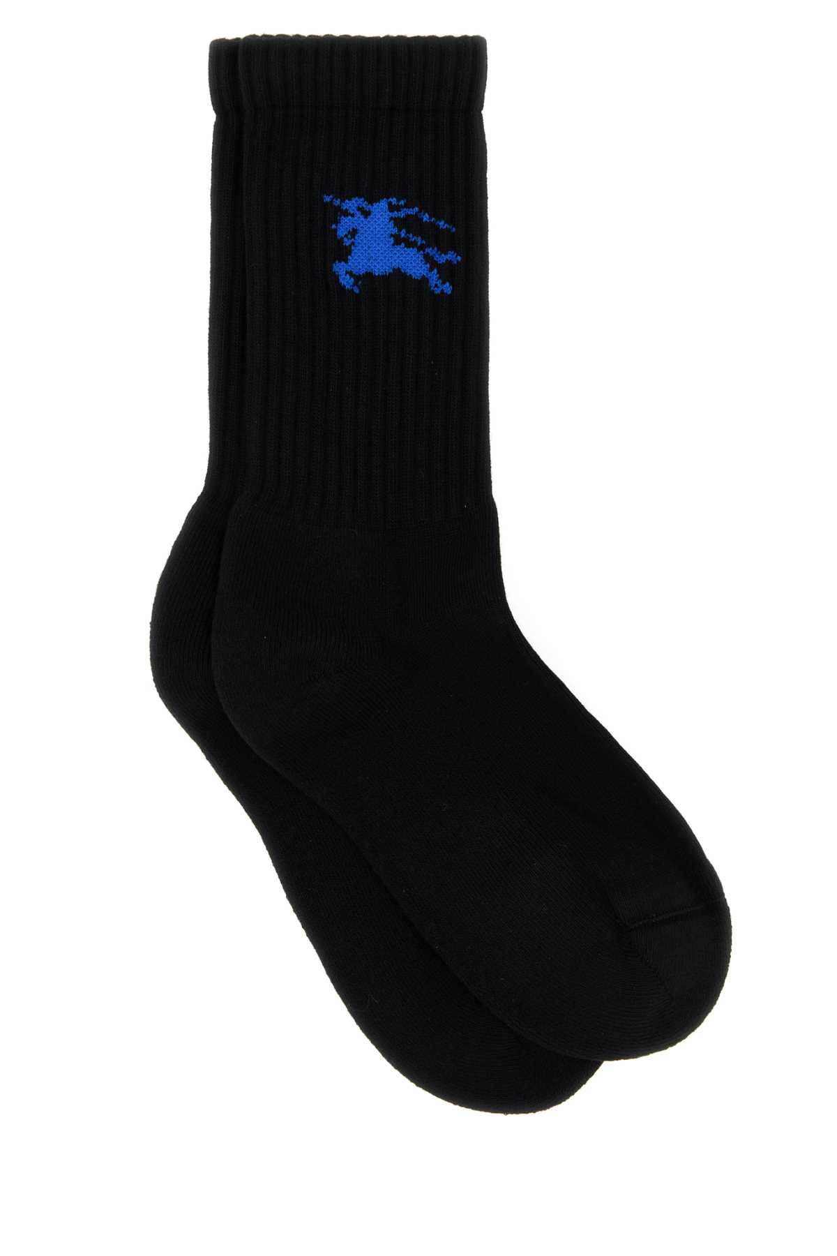 Black Stretch Cotton Blend Socks