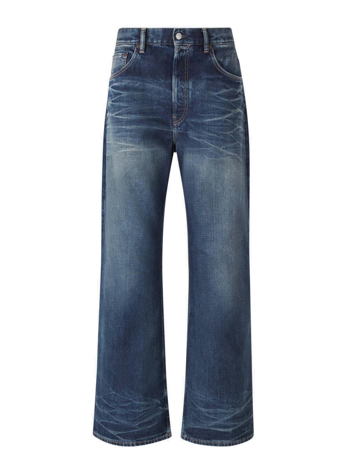 Logo Patch Straight Leg Jeans