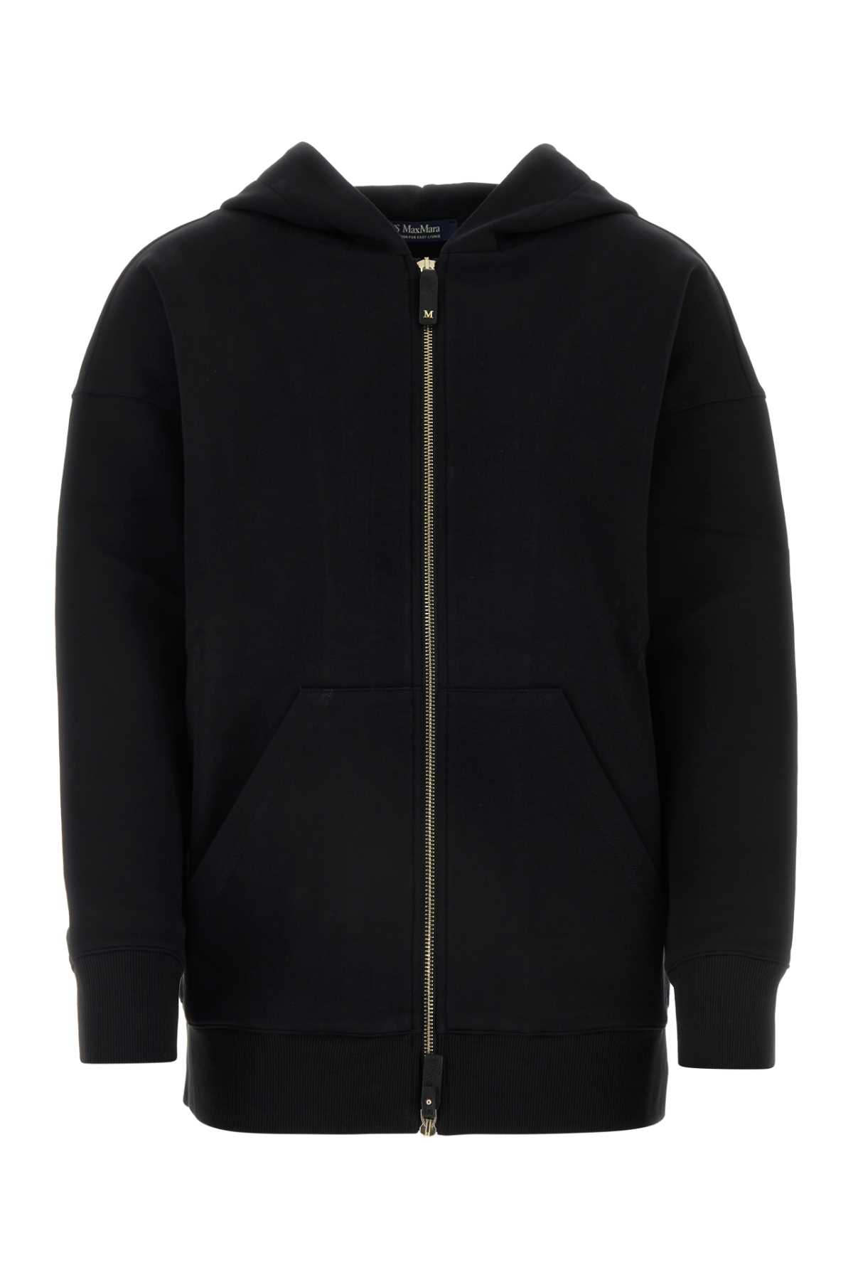 Max Mara Black Cotton Blend Doppia Oversize Sweatshirt In Nero