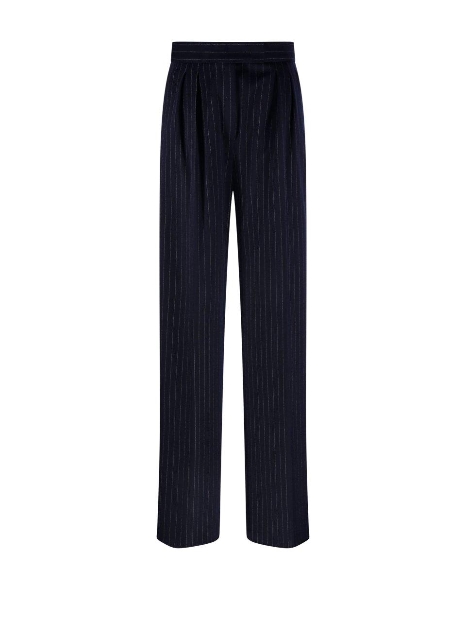 Pinstriped Straight Leg Trousers