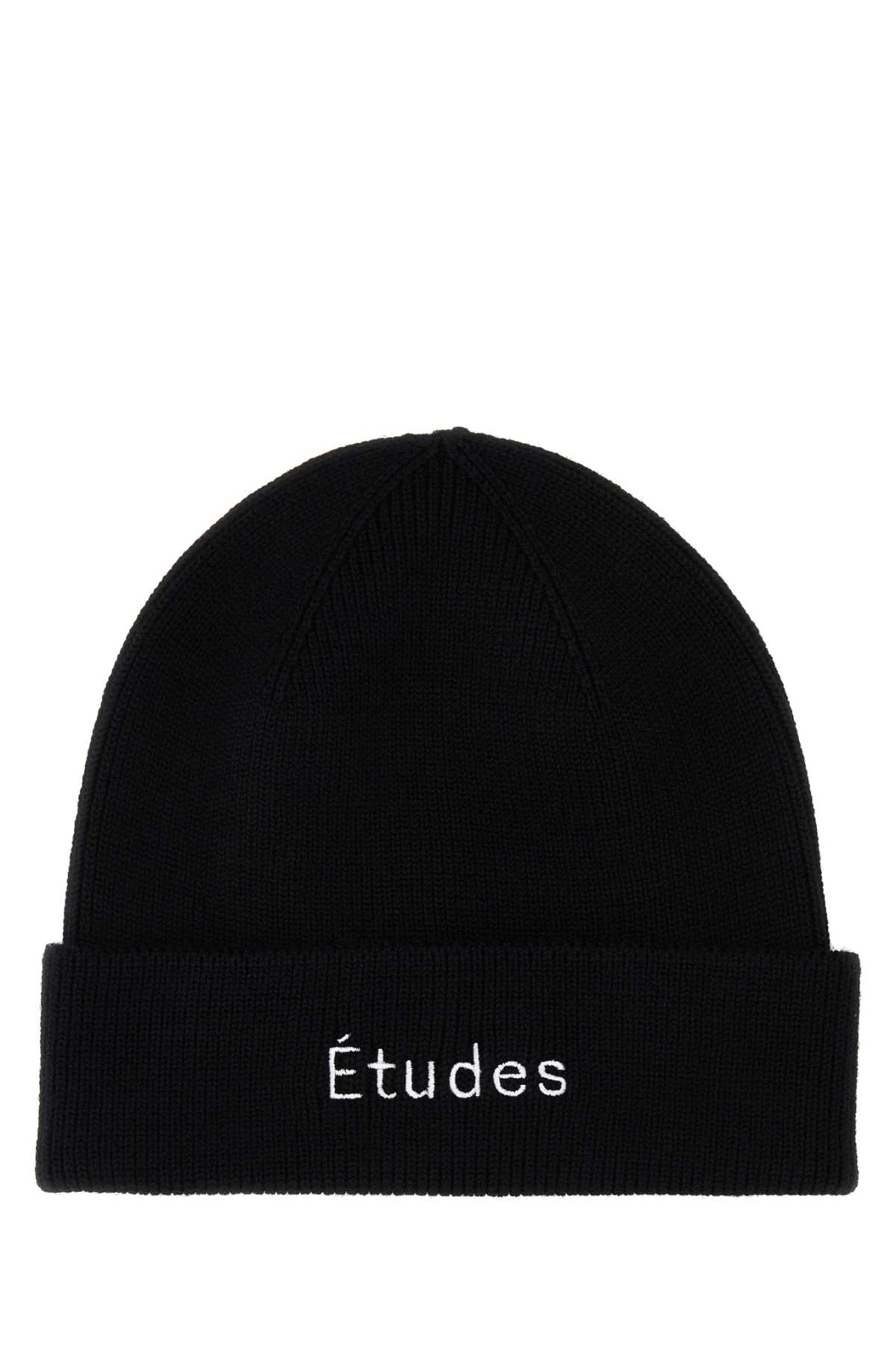 Études Black Wool Blend Beanie Hat