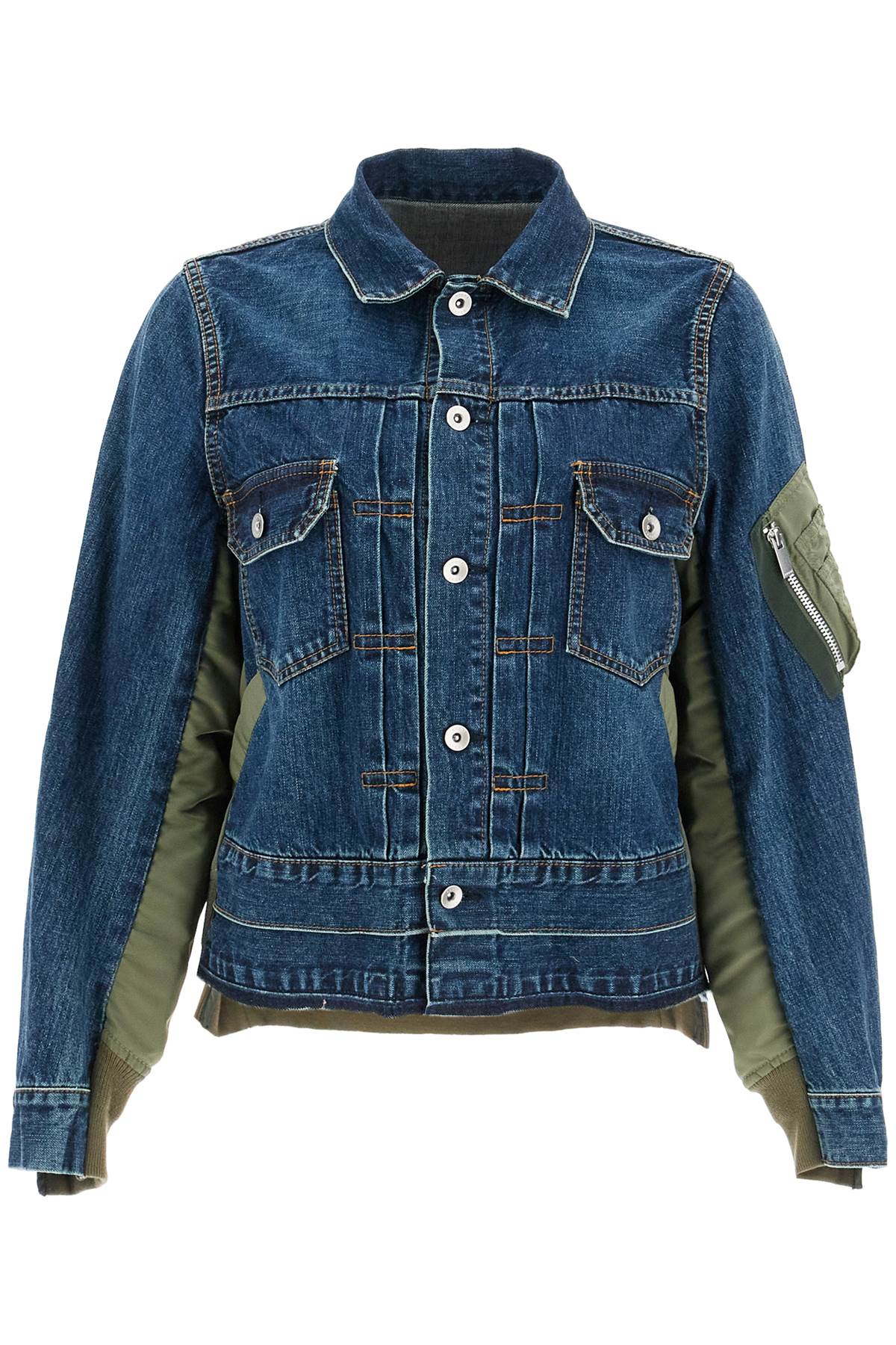 Denim And Nylon Jacket For Men