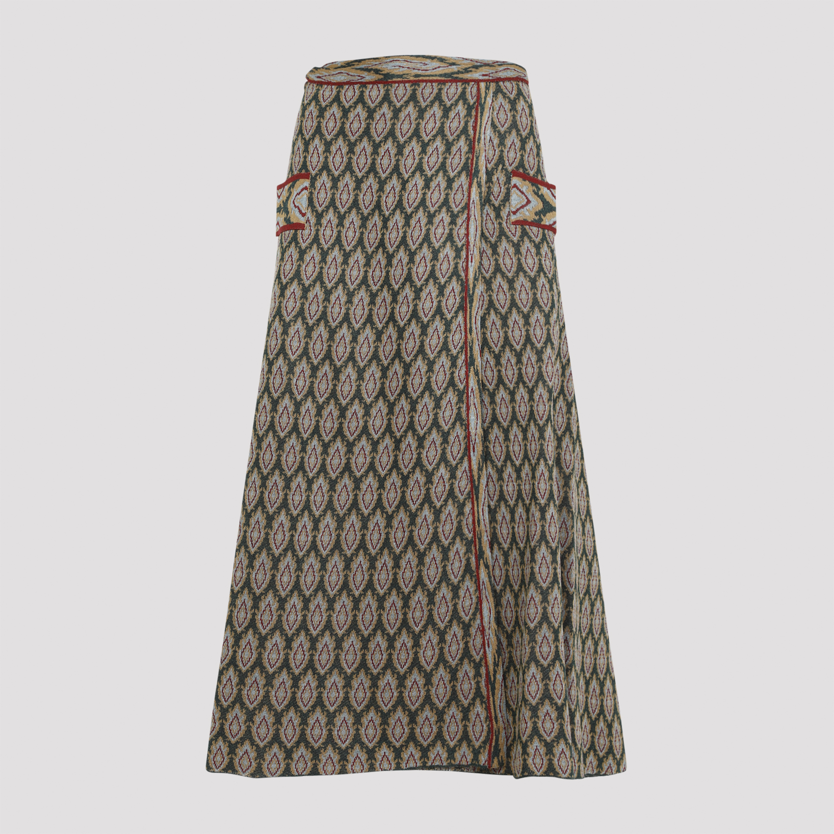 Knit Jacquard Midi Skirt