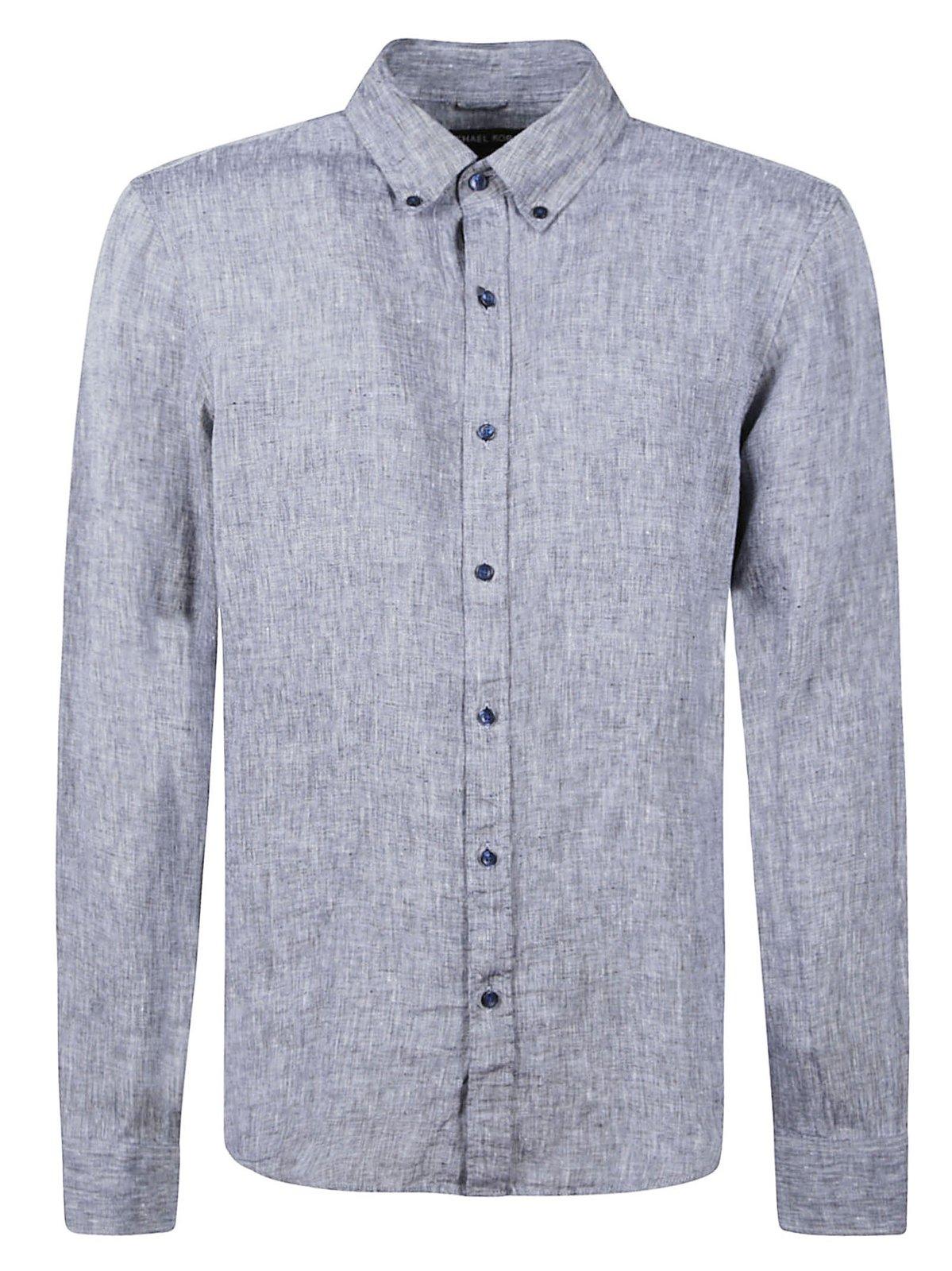 Slub-texture Curved Hem Shirt