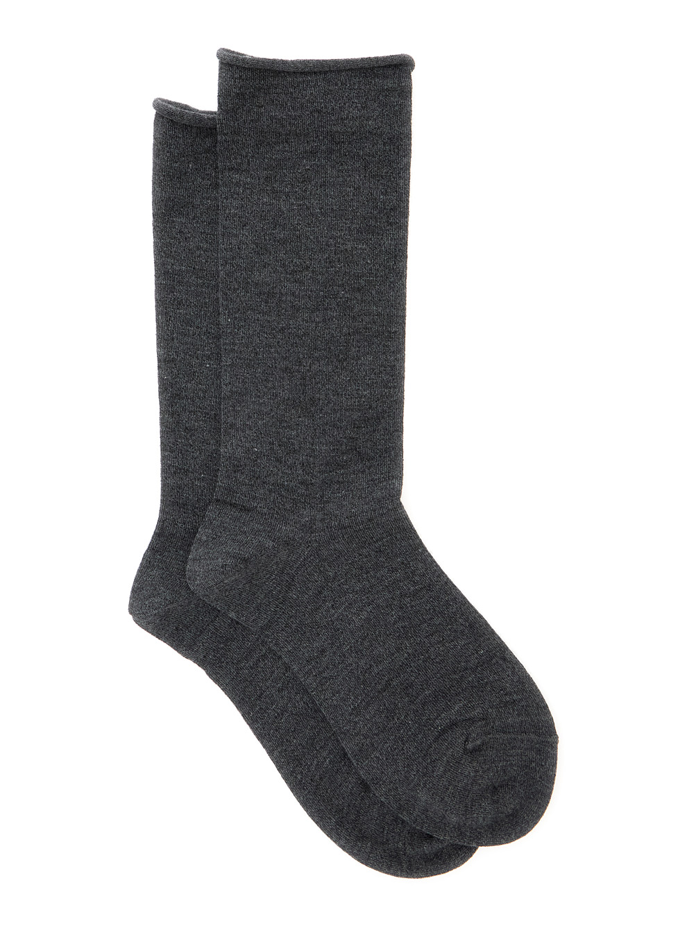 Grey High Socks In Cashmere Woman