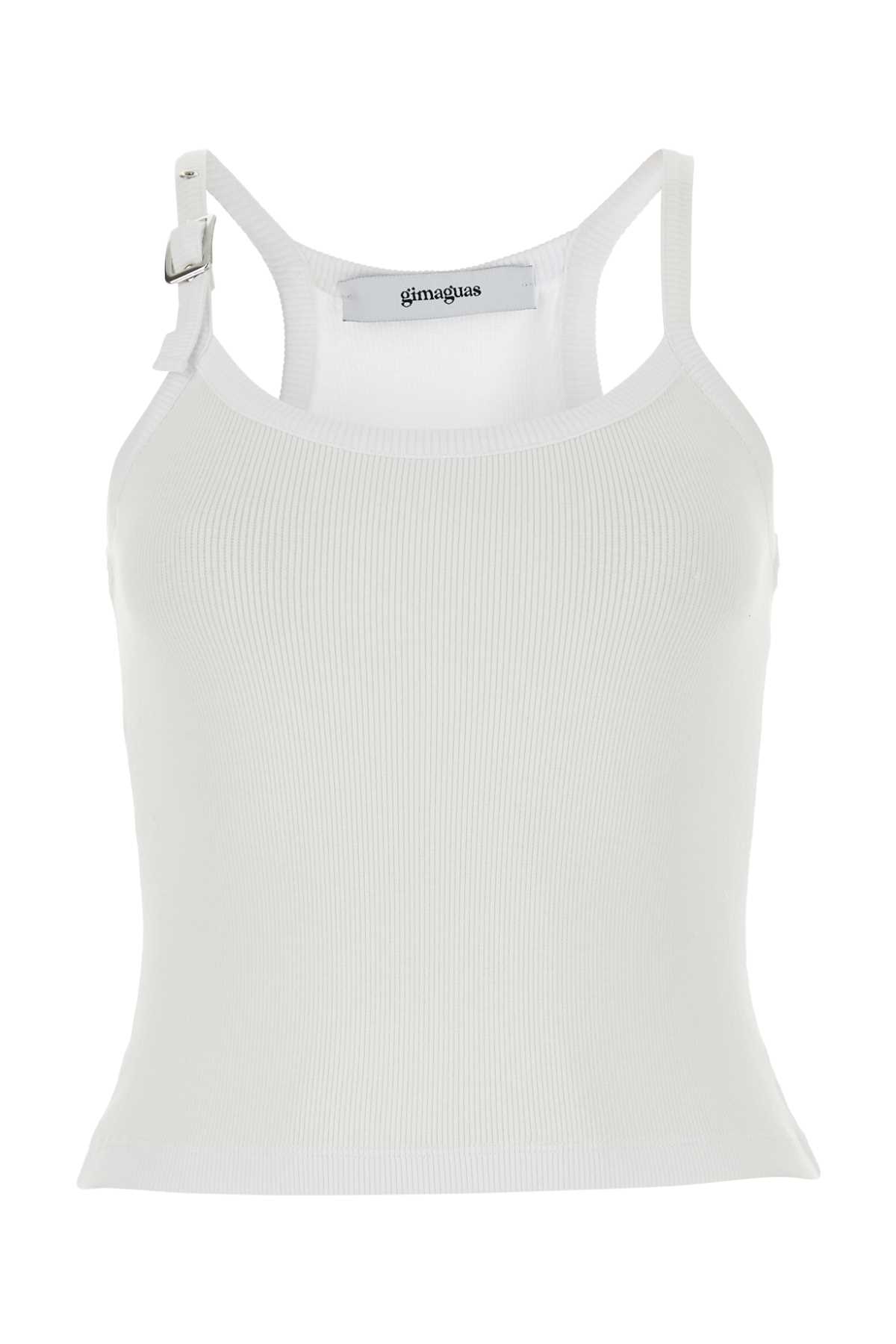 White Stretch Cotton Nica Top