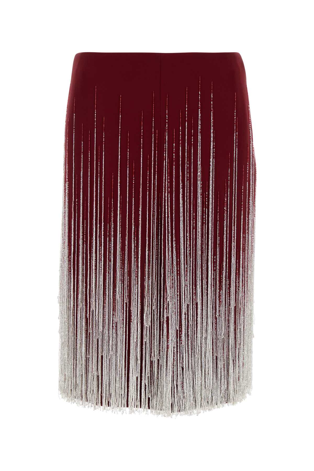 Tiziano Red Silk Blend Skirt