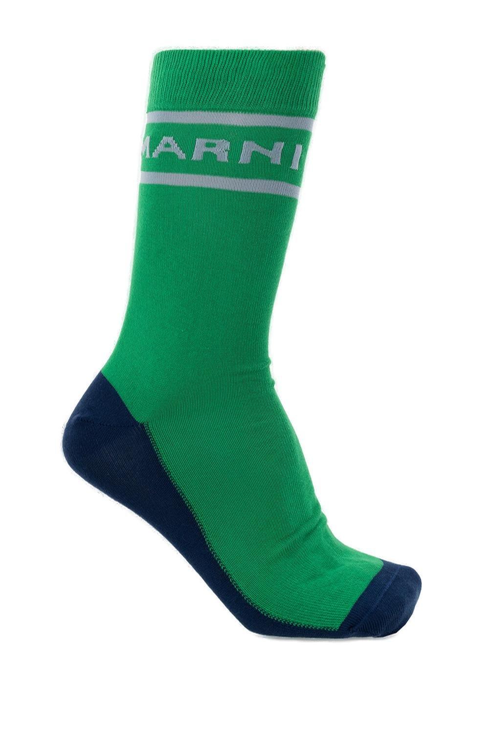 Logo Intarsia Color-block Socks