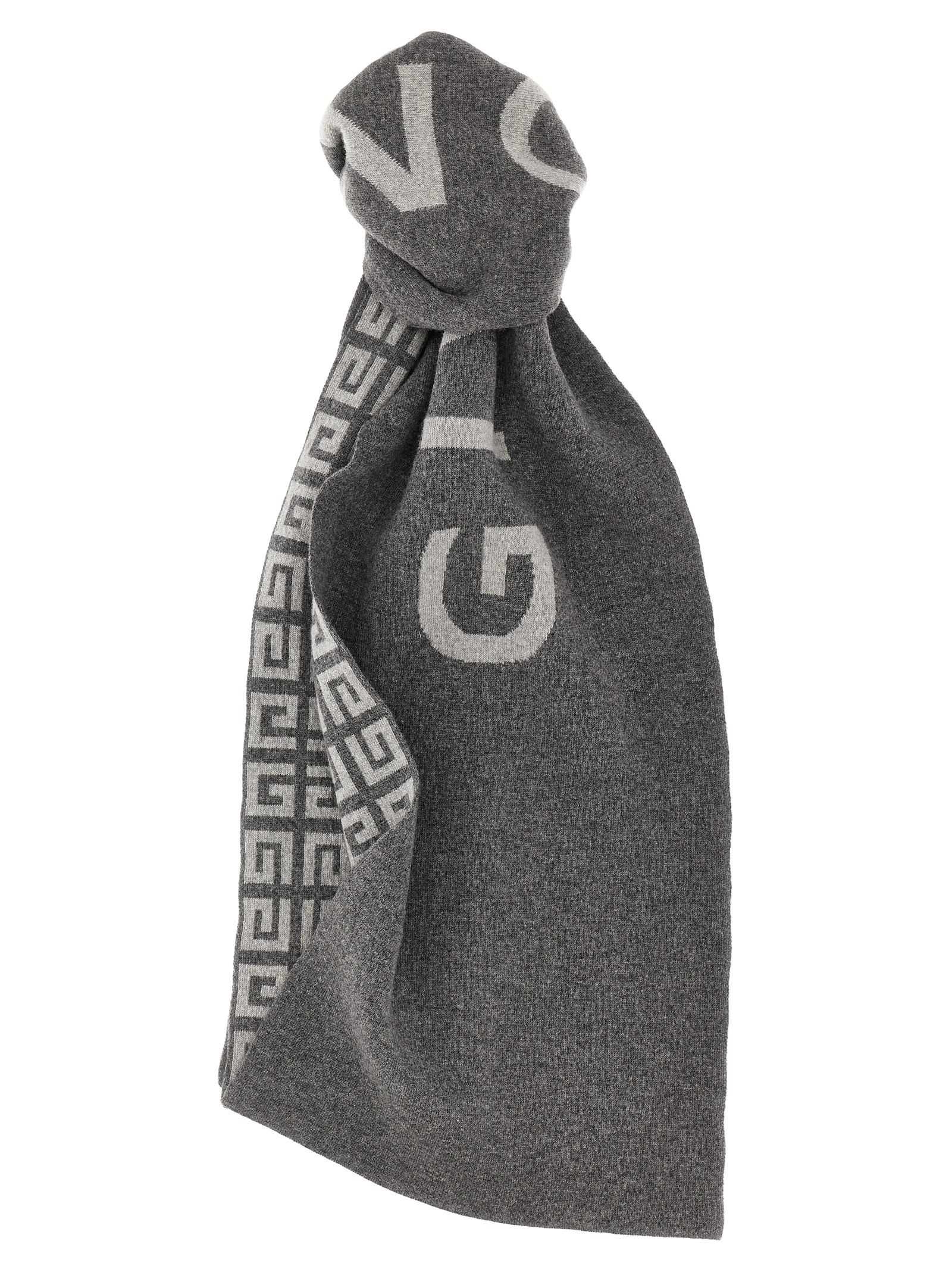 4g And Logo Wool And Cashmere Scarf