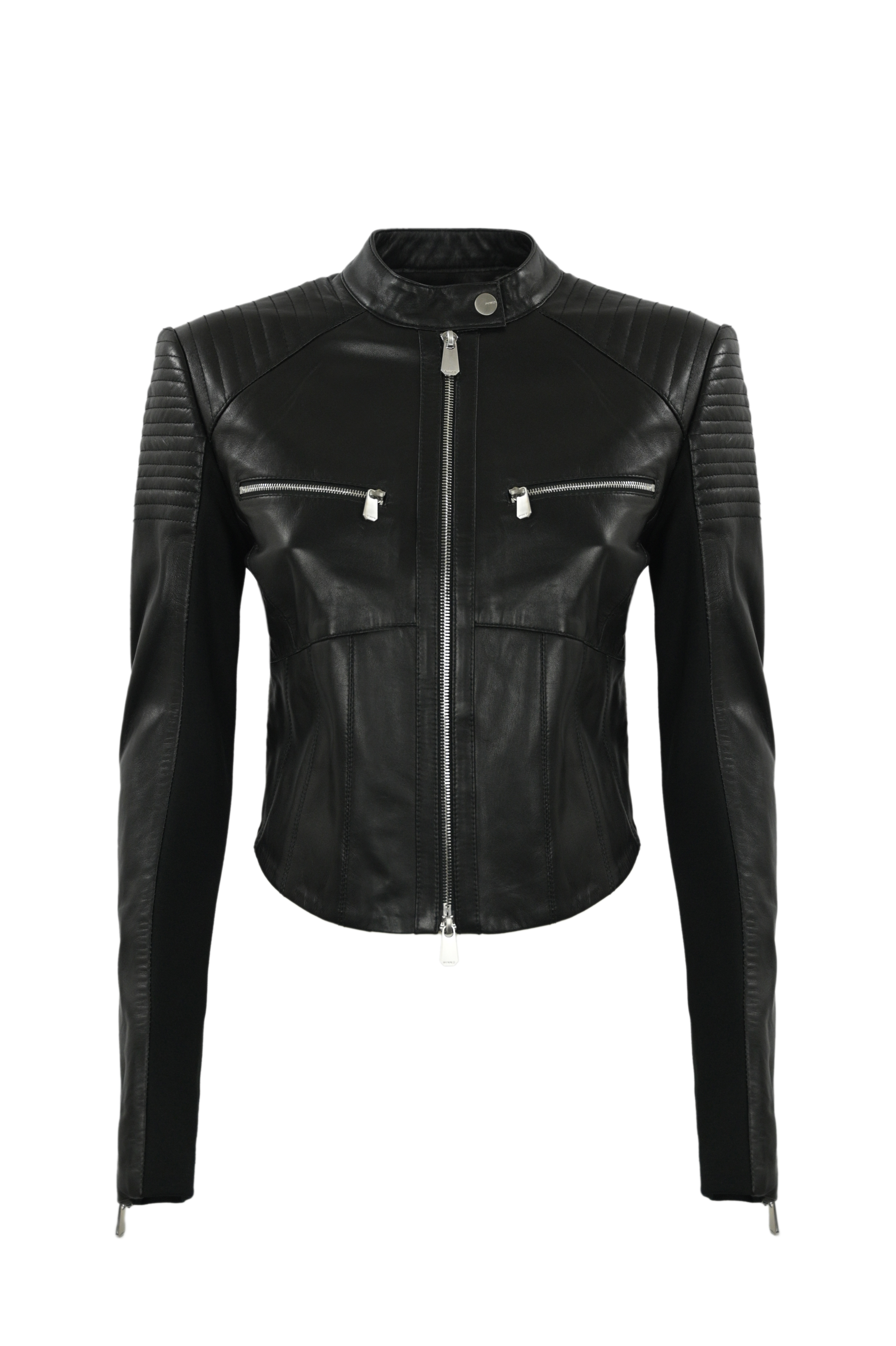 Batman Leather Biker Jacket Pinko