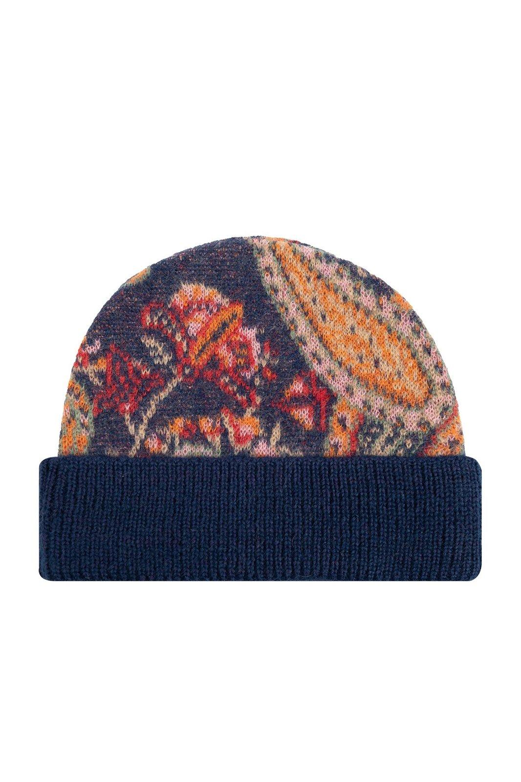 Pattern Intarsia-knit Beanie