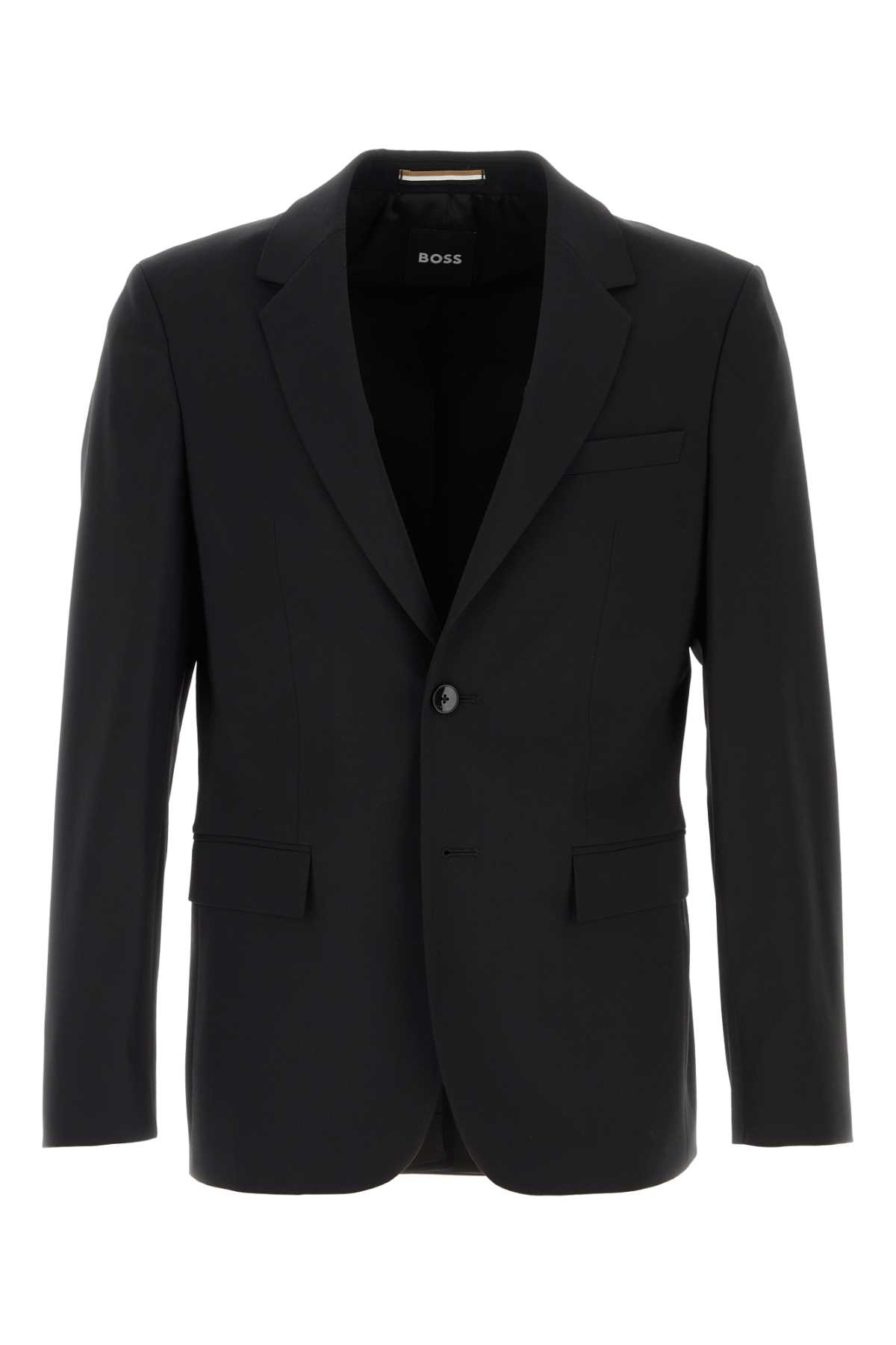 Black Stretch Wool Houston Blazer