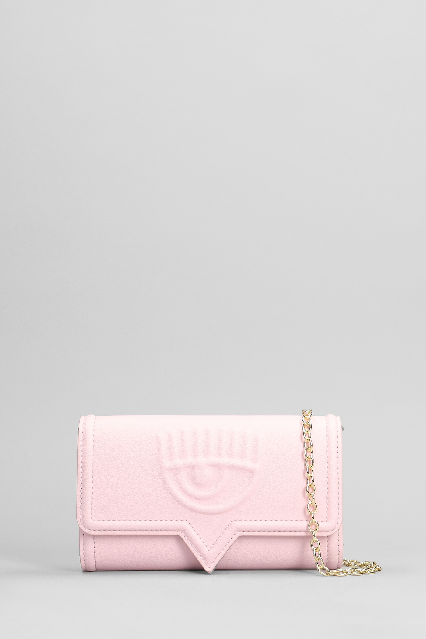 Clutch In Rose-pink Faux Leather