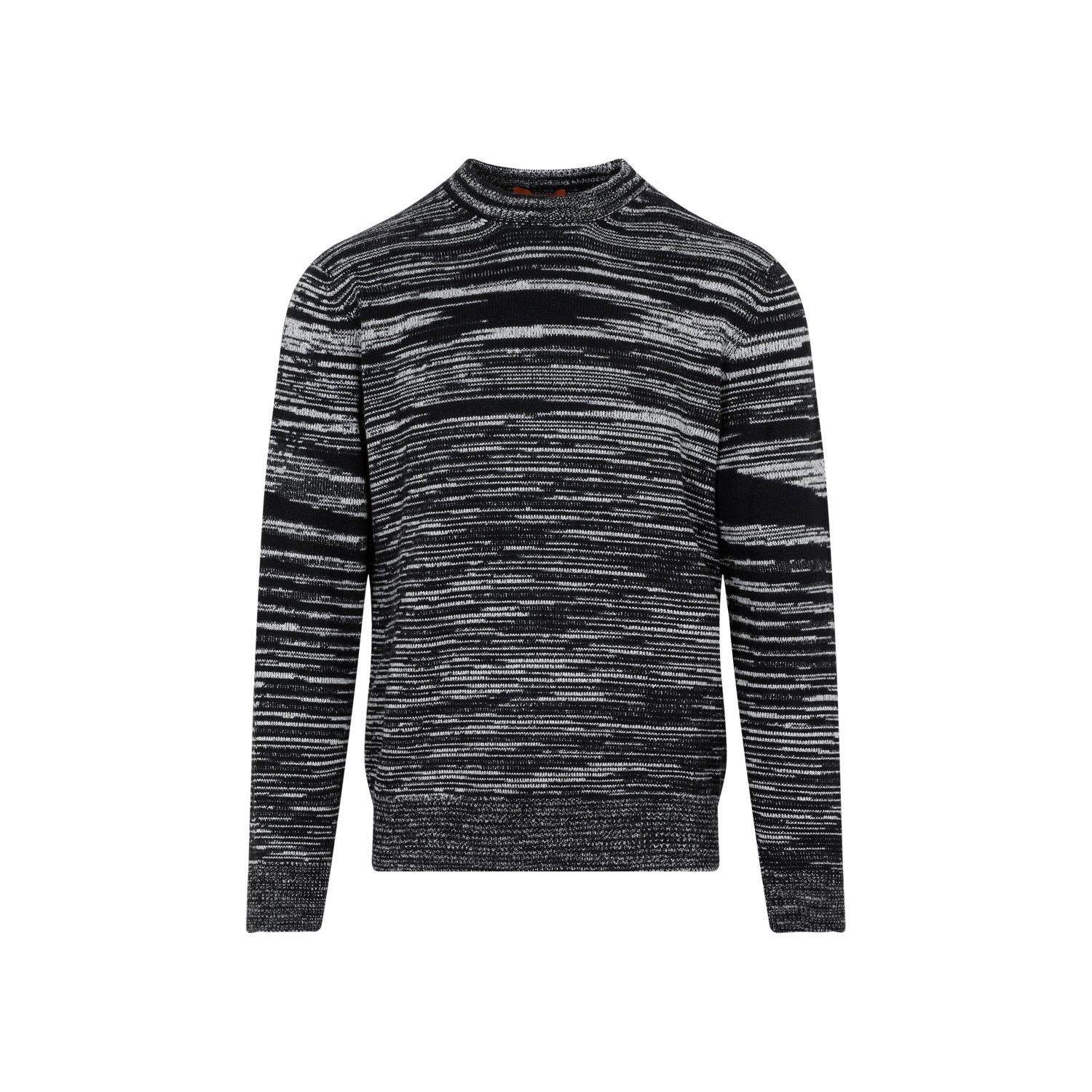 Intarsia-knit Striped Crewneck Jumper